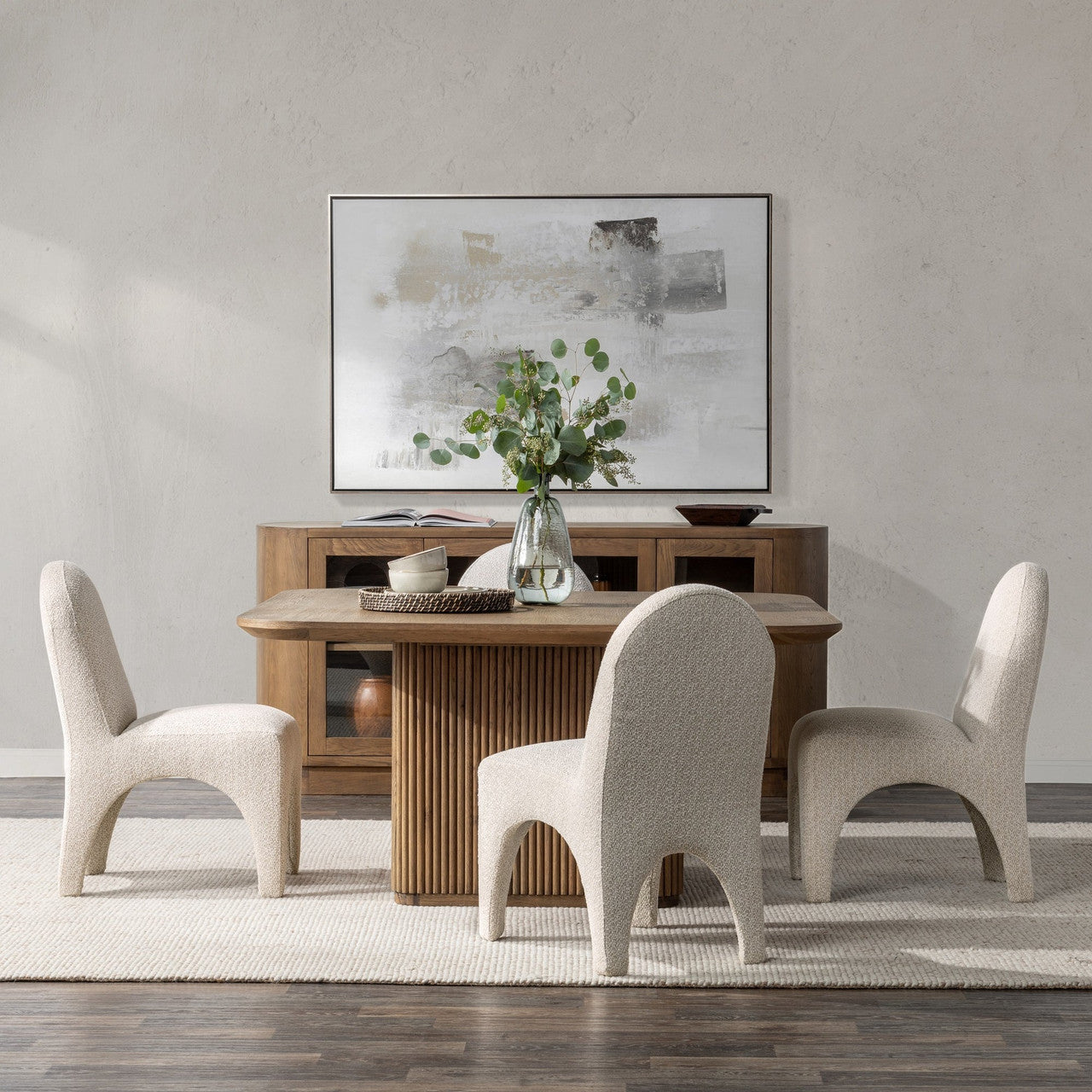 Travelle Brown Oak Wood Square Pedestal Dining Table 60"