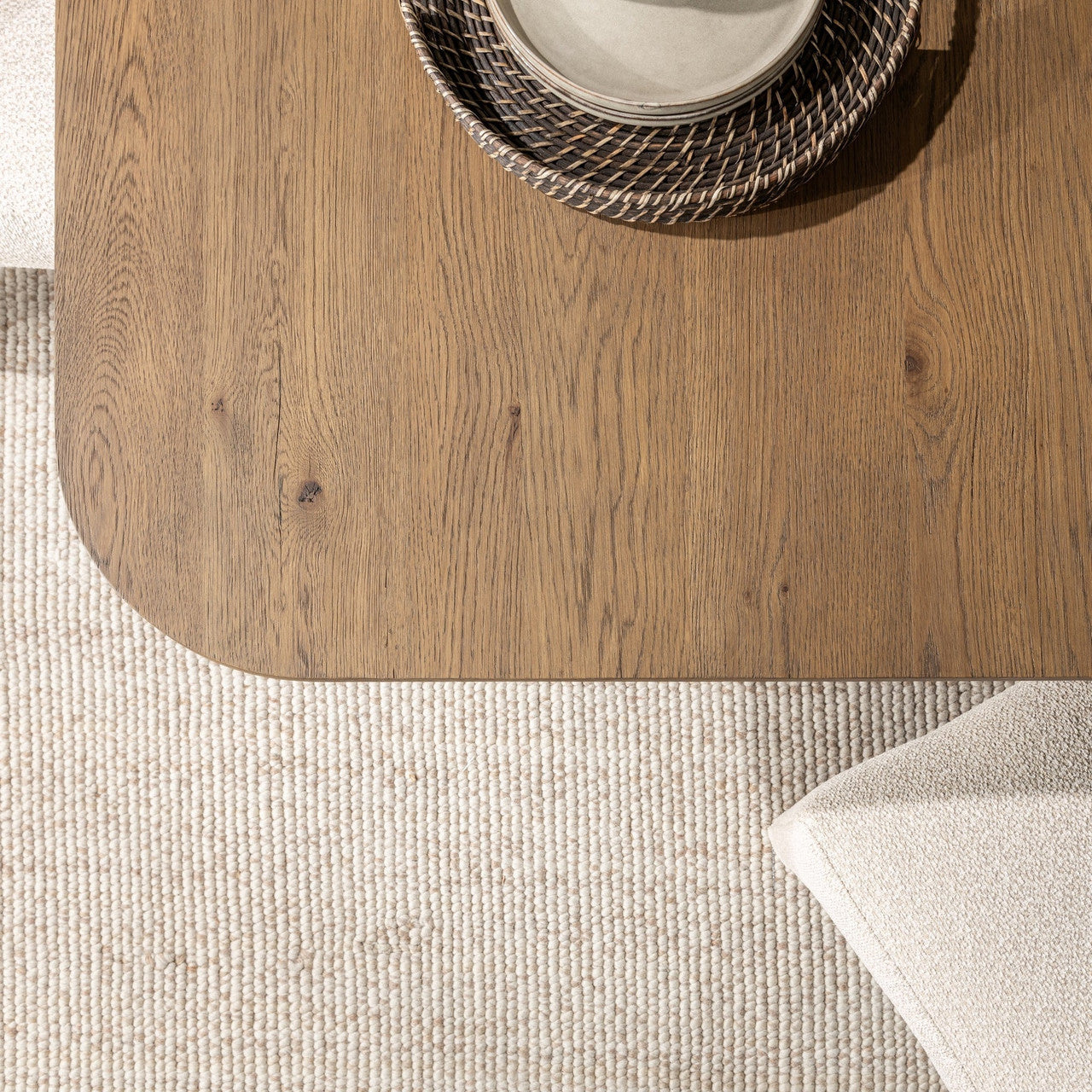 Travelle Brown Oak Wood Square Pedestal Dining Table 60"