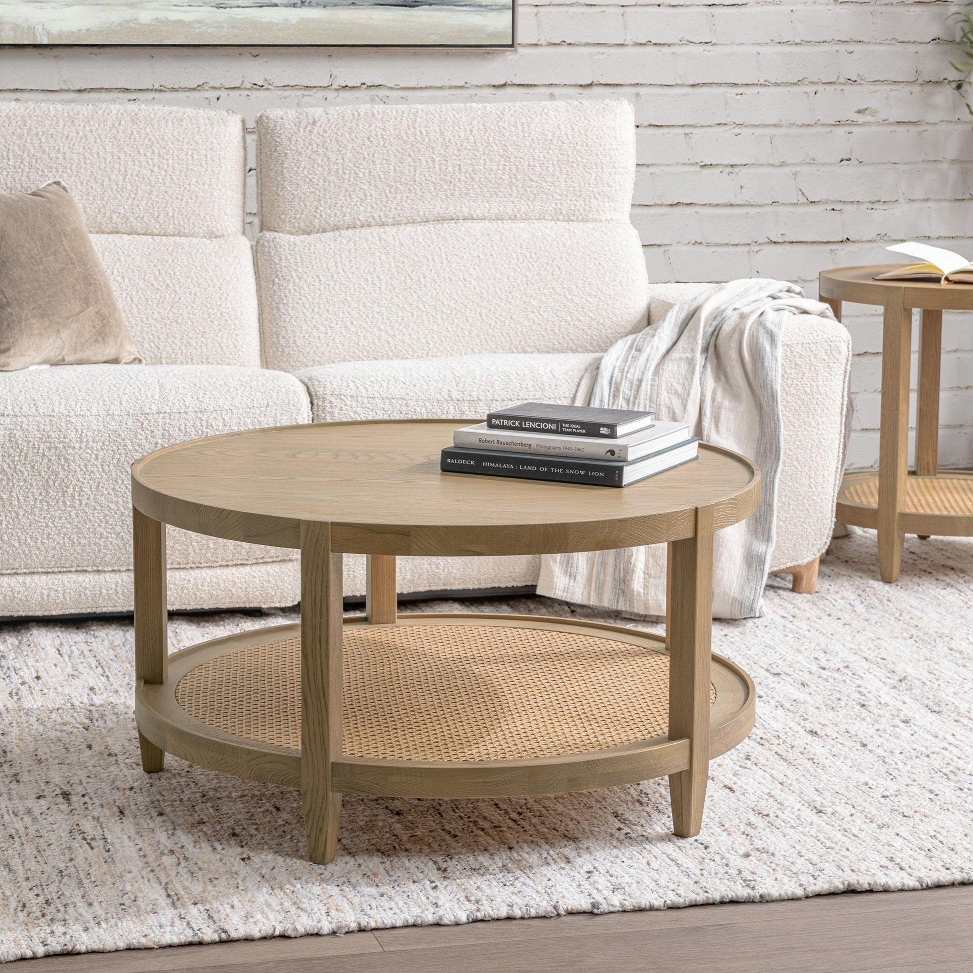 Devin Coffee Table - Khaki Mist - Latte Brown