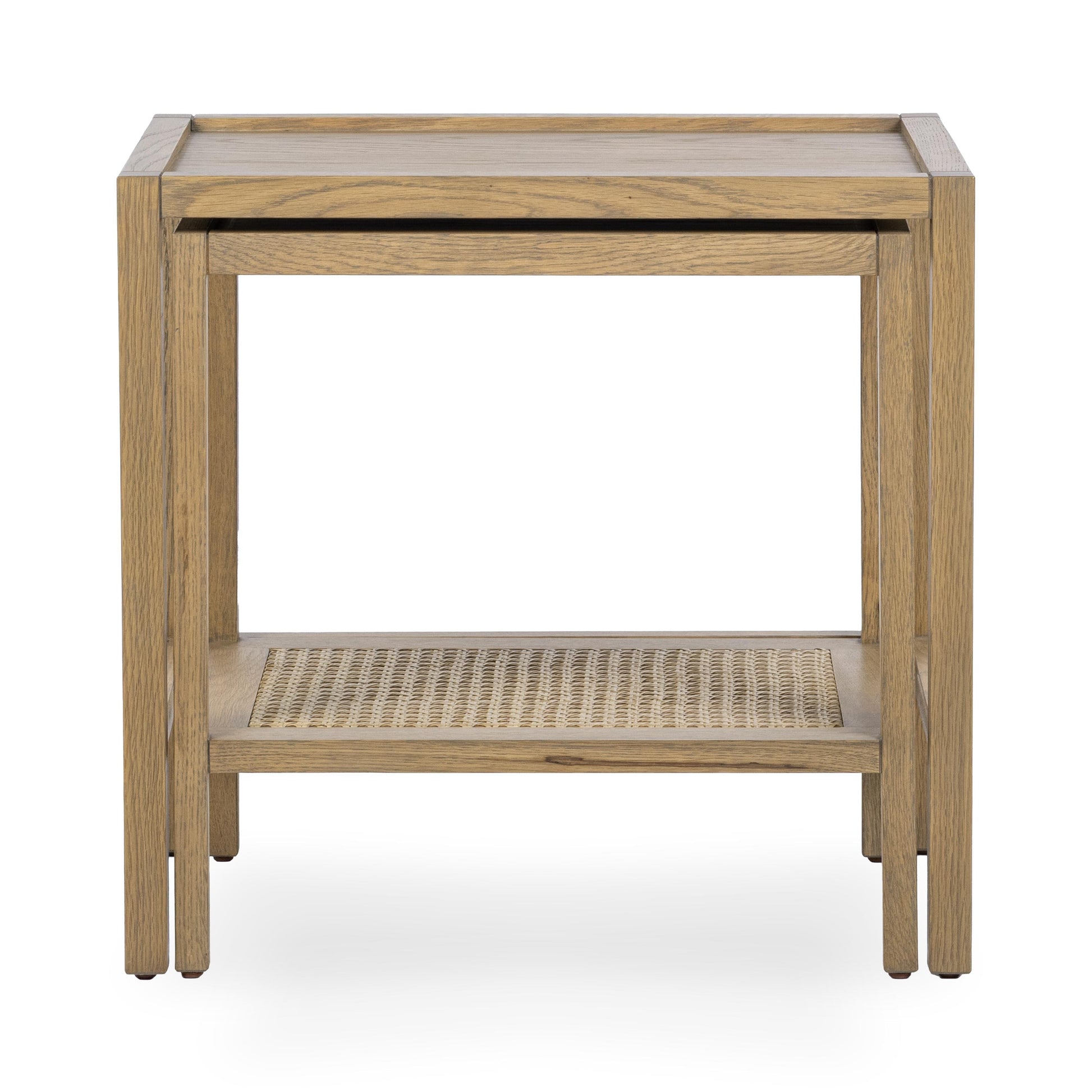 Devin Nesting Accent Tables - Khaki Mist - Latte Brown