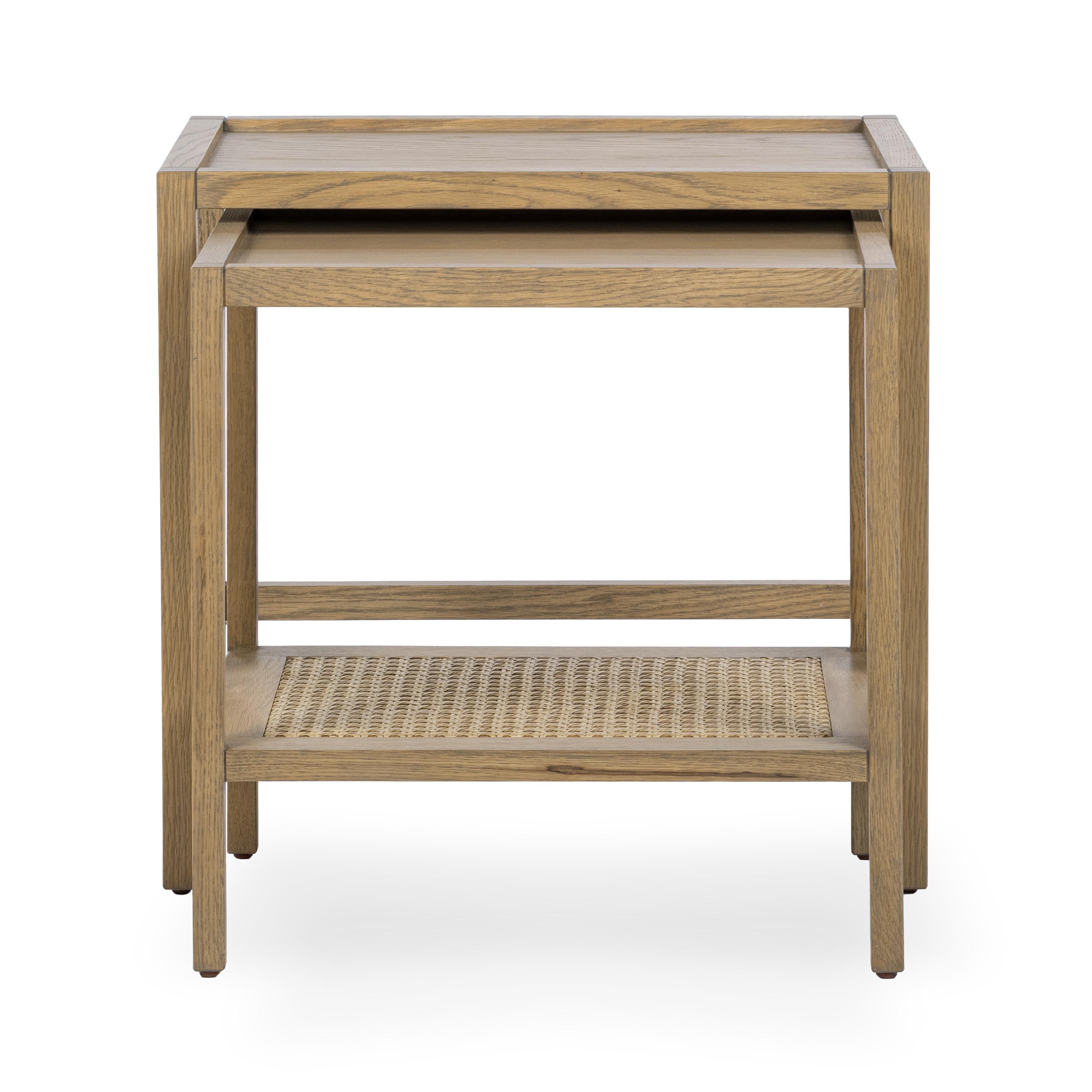 Devin Nesting Accent Tables - Khaki Mist - Latte Brown