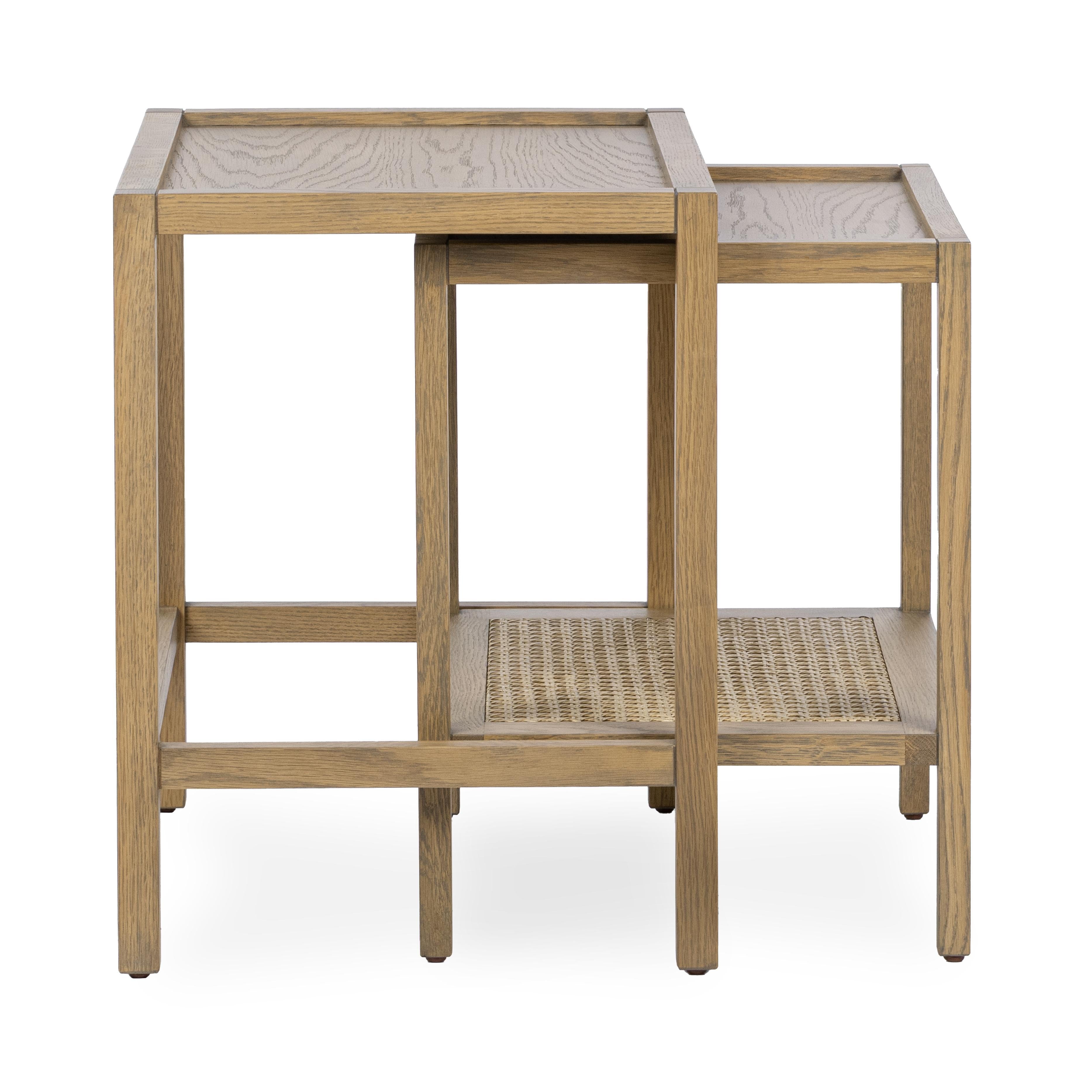 Devin Nesting Accent Tables - Khaki Mist - Latte Brown