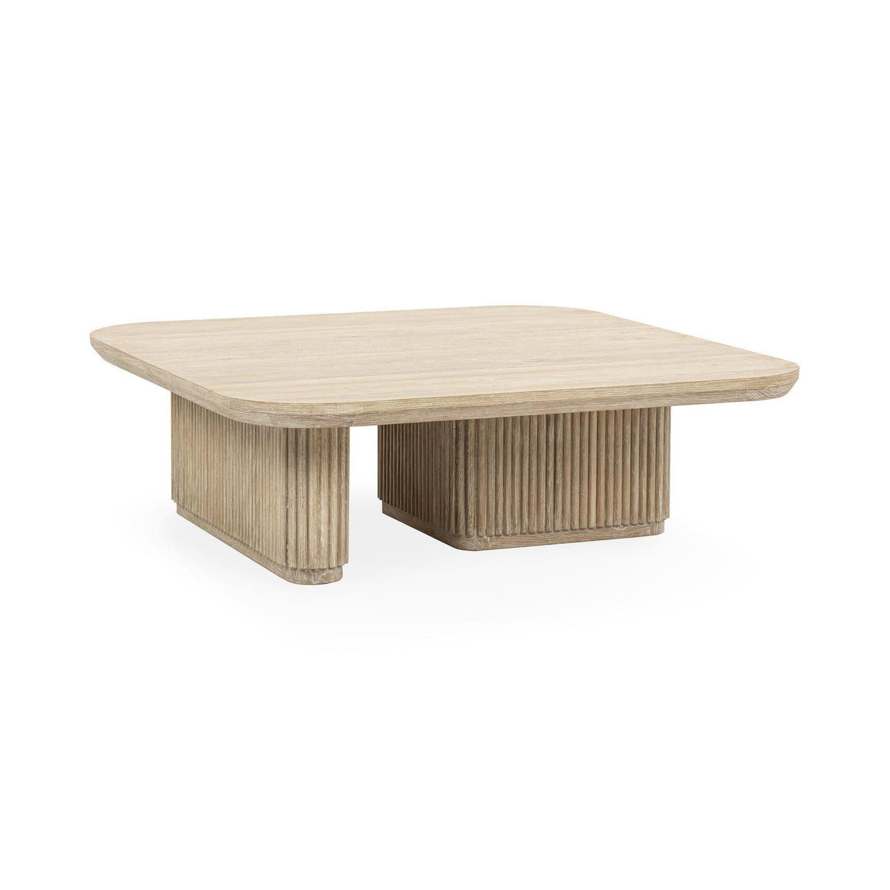 Travelle Cream Wash Oak Wood Square Coffee Table 48"