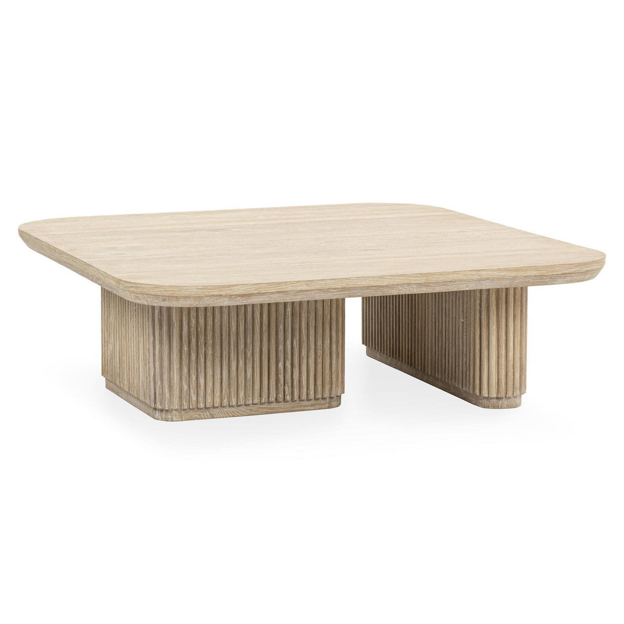 Travelle Cream Wash Oak Wood Square Coffee Table 48"