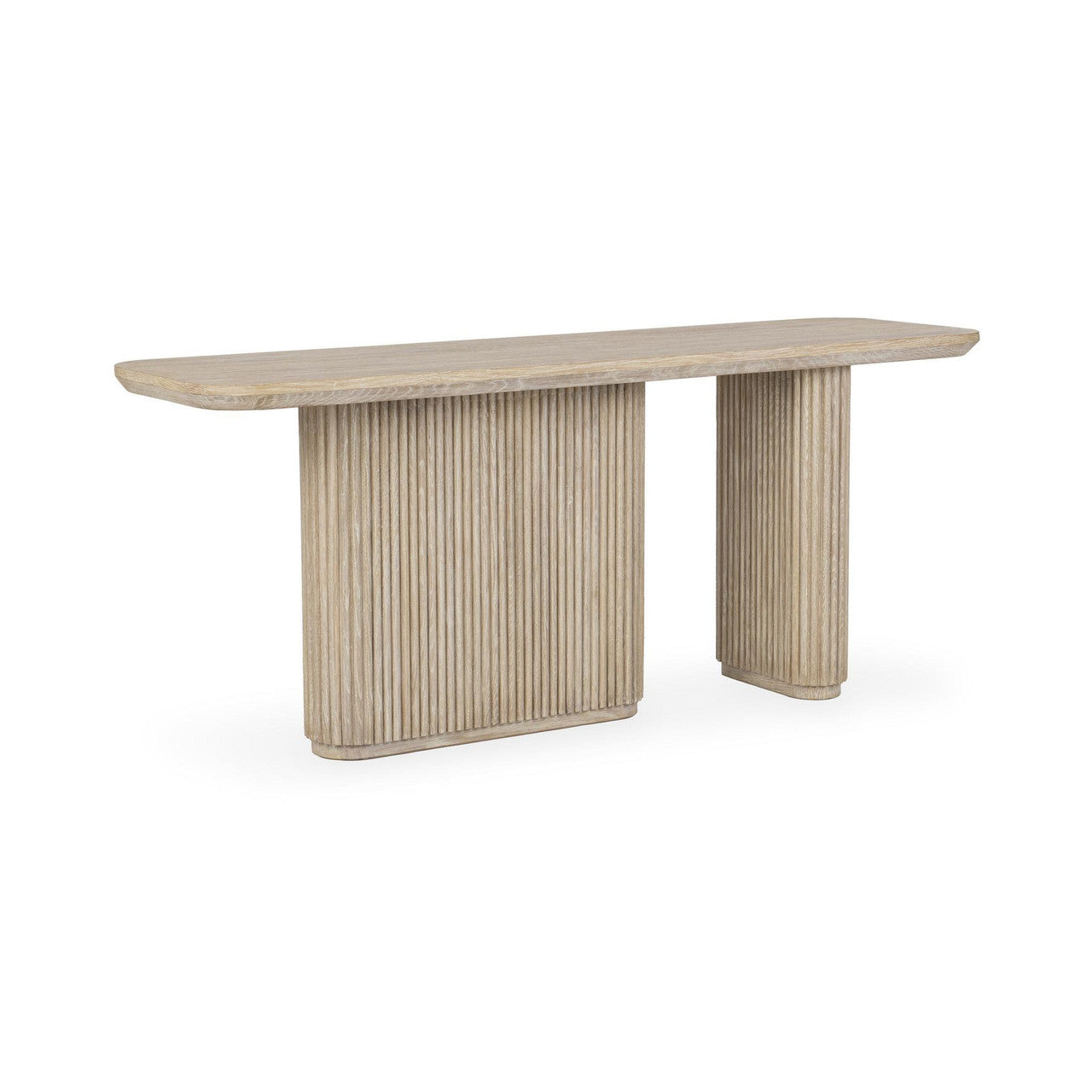 Travelle Cream Wash Oak Wood Rectangle Console Table 72"