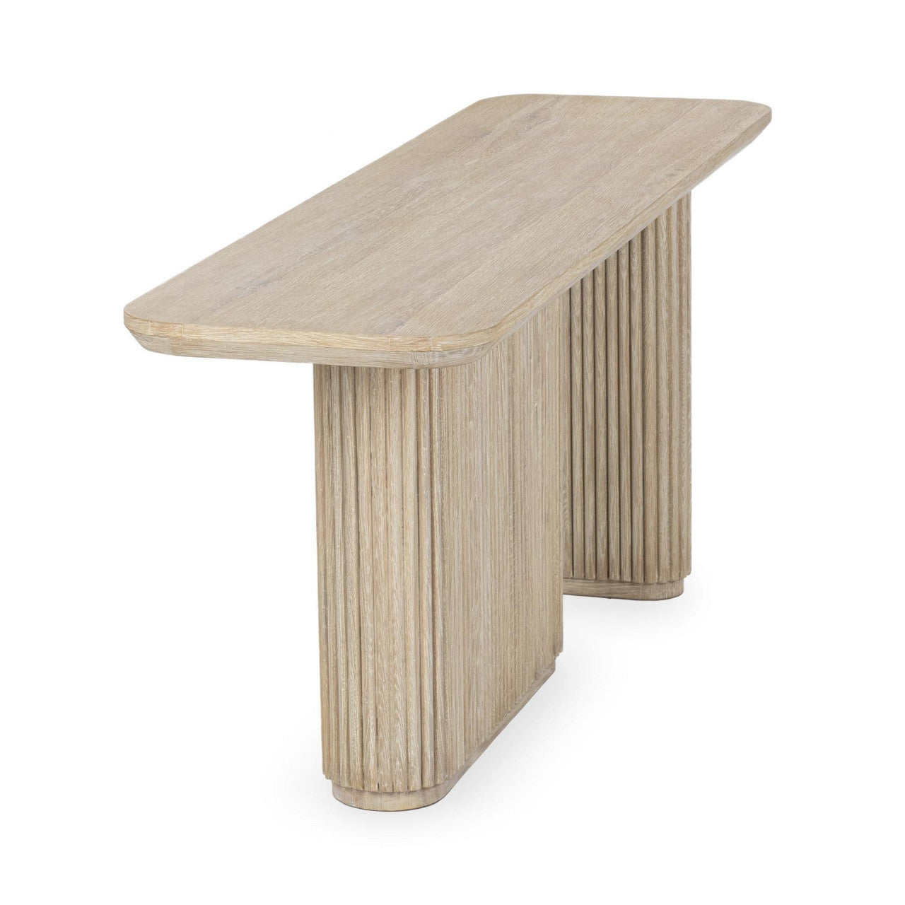 Travelle Cream Wash Oak Wood Rectangle Console Table 72"
