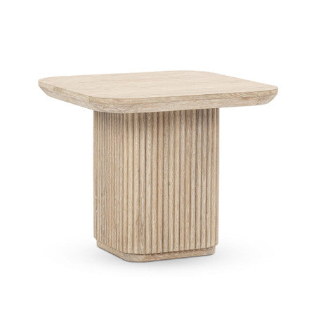 Travelle Cream Wash Oak Wood Square End Table 26"