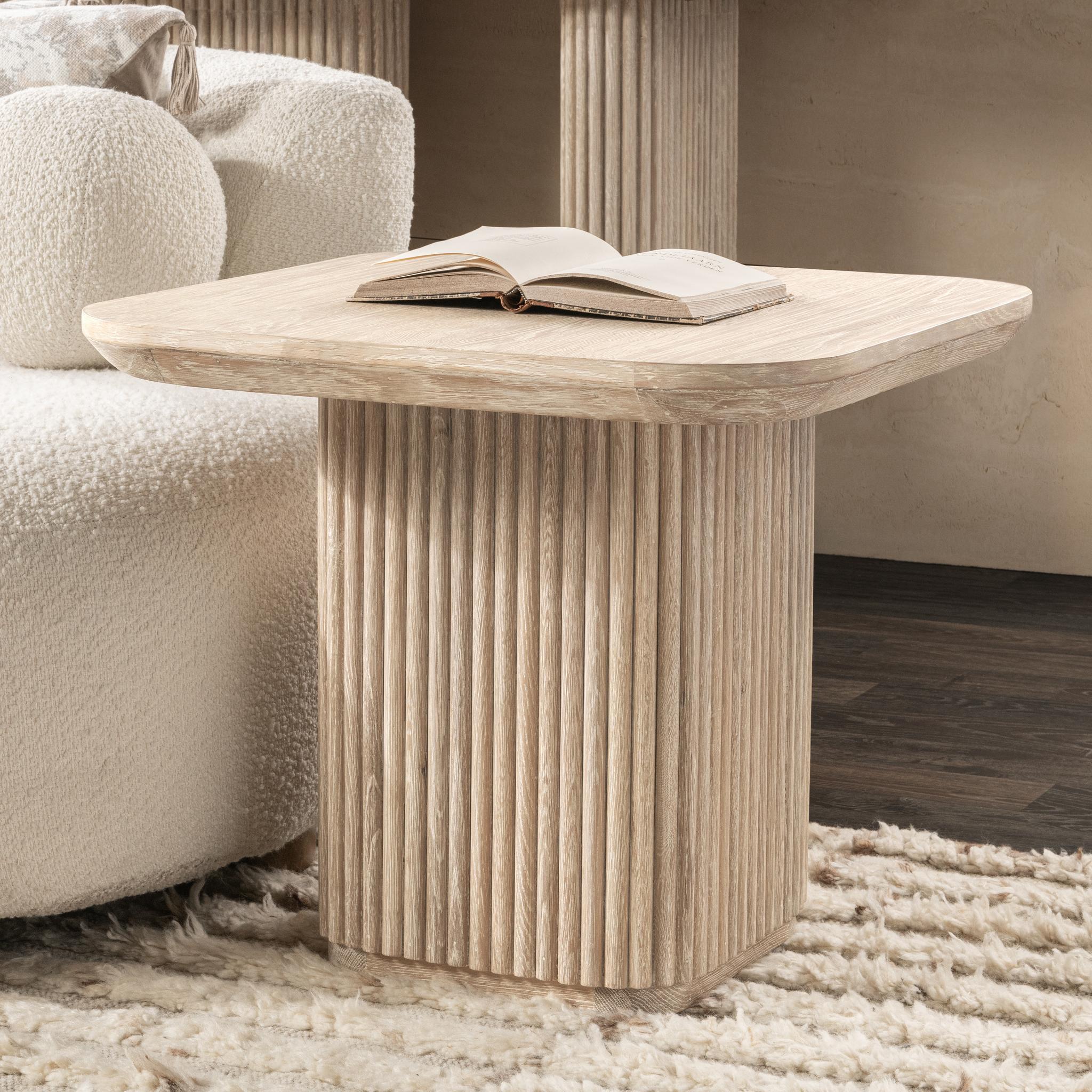 Vander End Table - Cream Washed