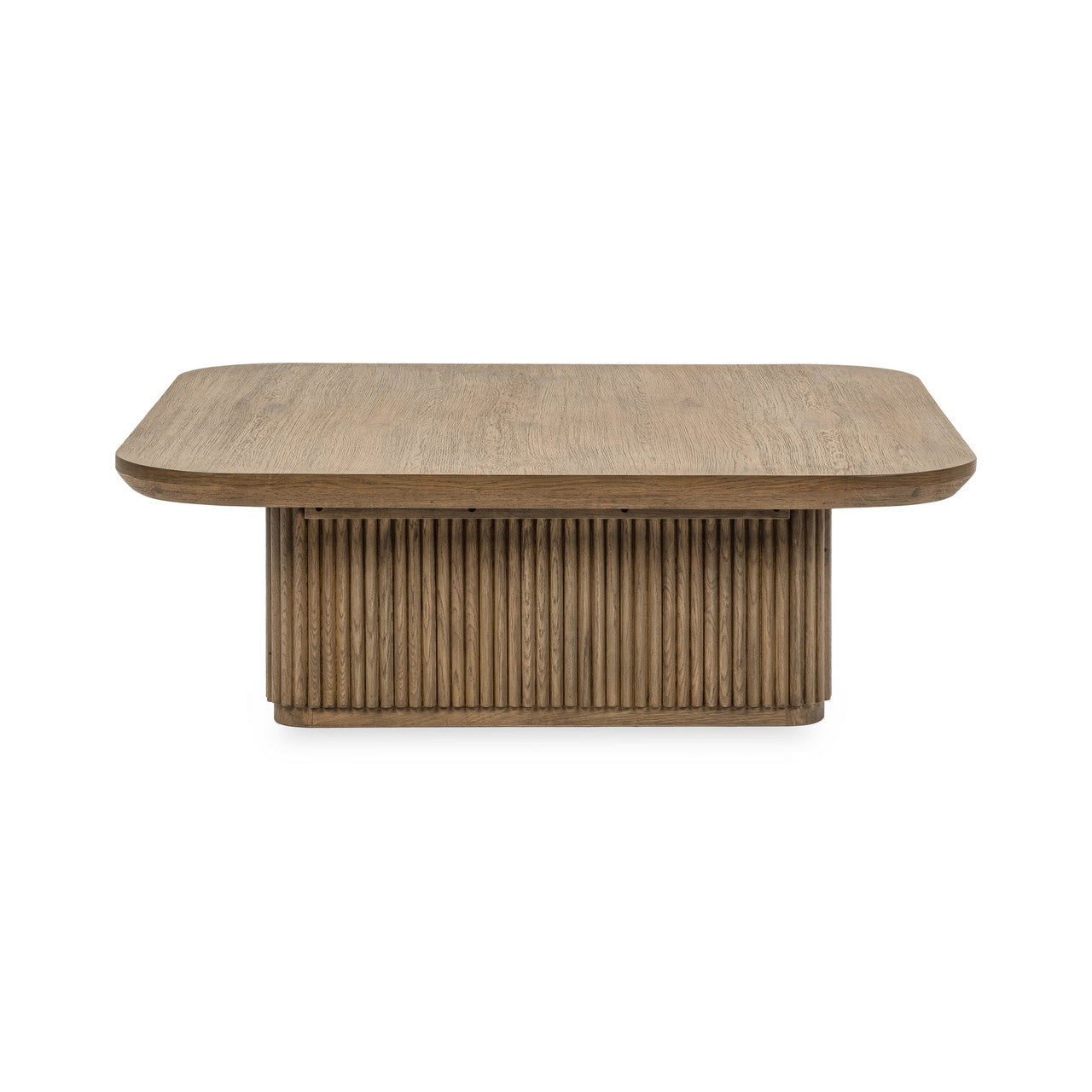 Travelle Brown Oak Wood Square Coffee Table 48"