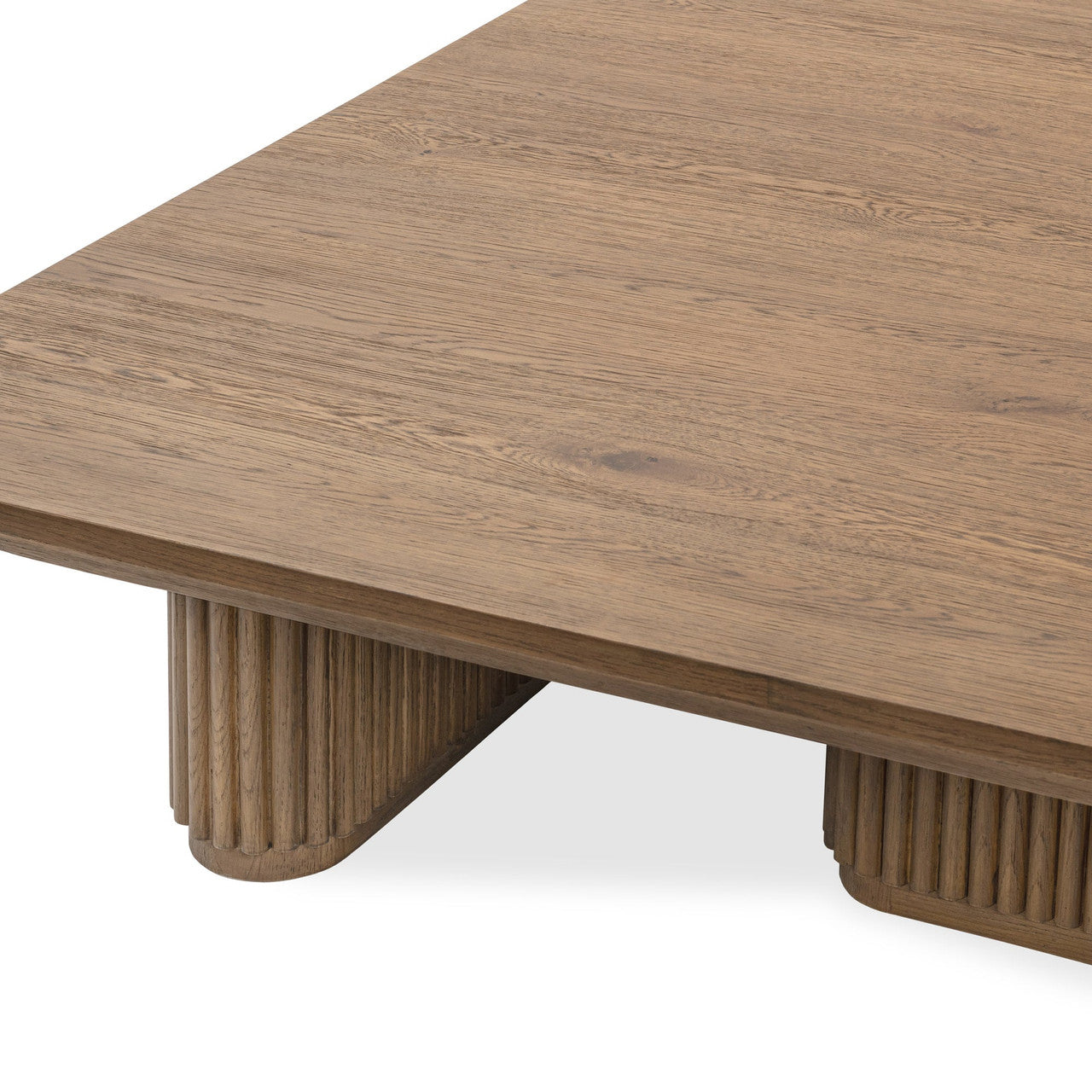 Travelle Brown Oak Wood Square Coffee Table 48"