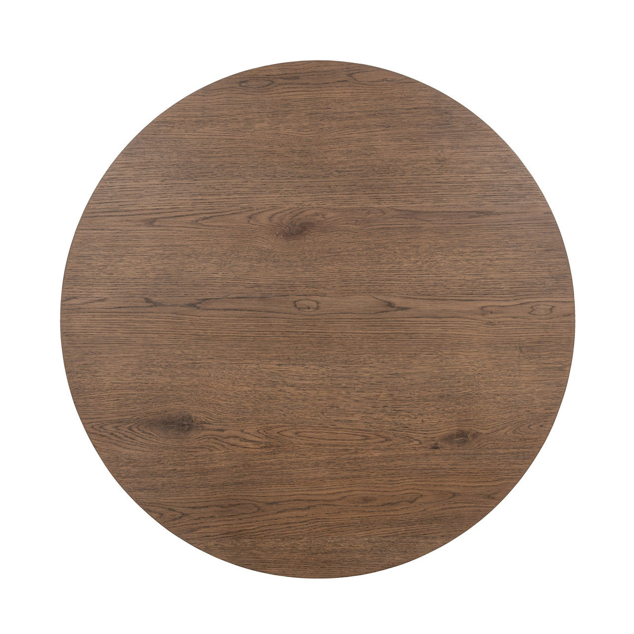 Travelle Brown Oak Wood Round Coffee Table 38"