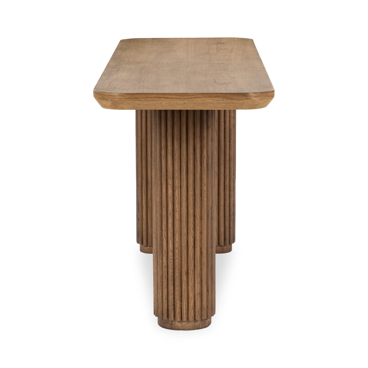 Travelle Brown Oak Wood Rectangle Console Table 72"
