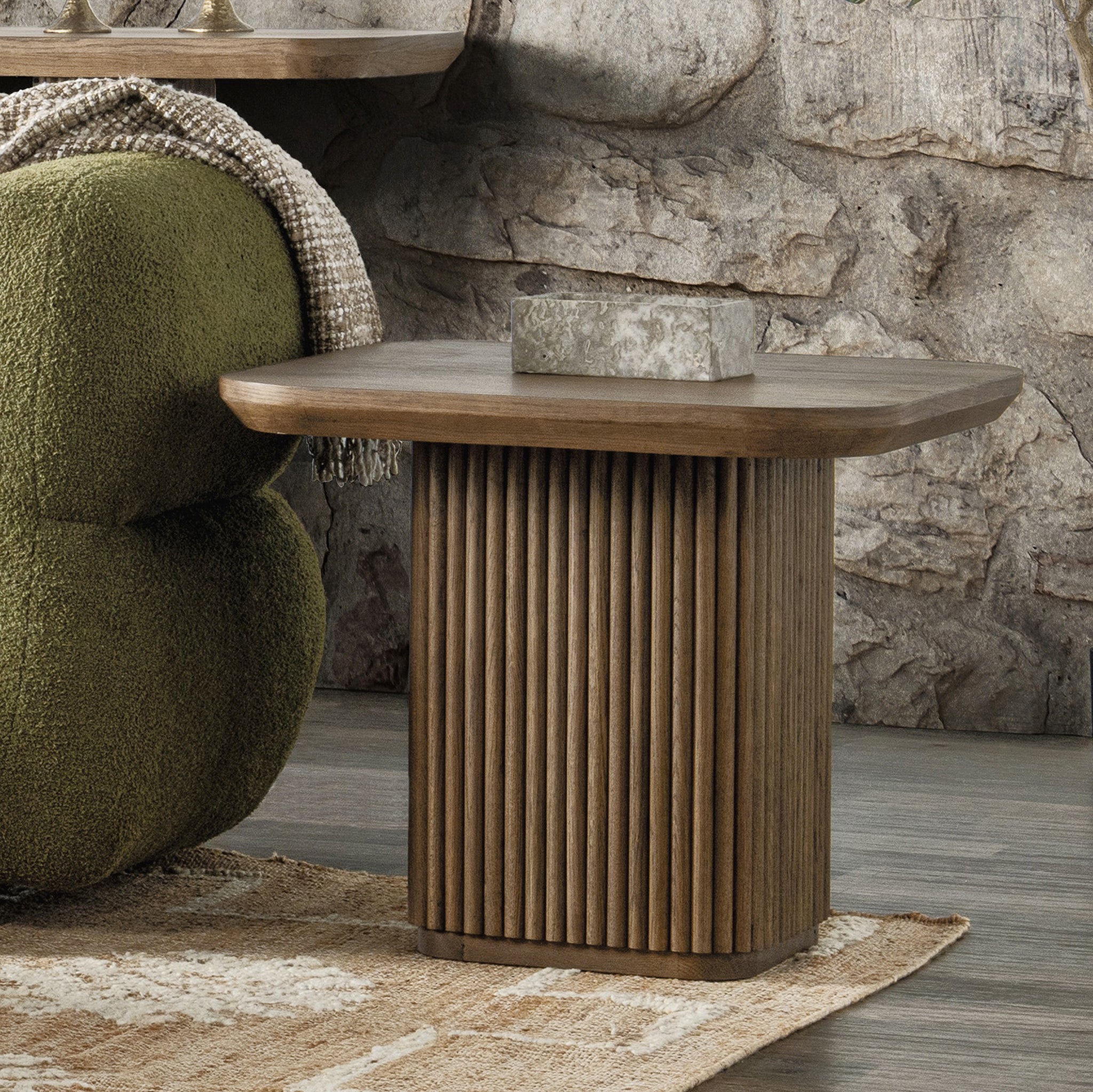 Vander End Table - Cream Washed