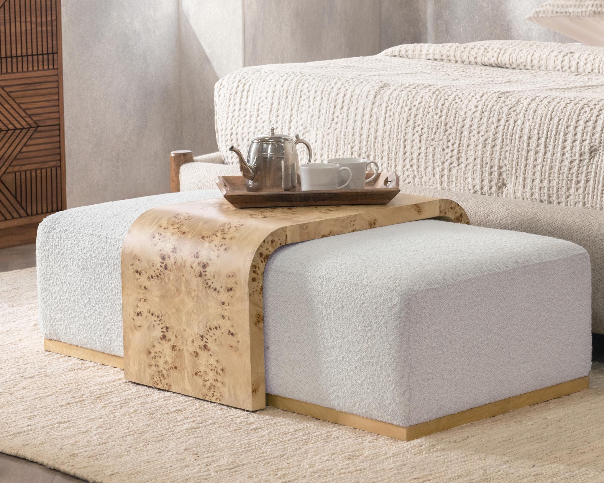 Kenan Ottoman - Creamy Ivory