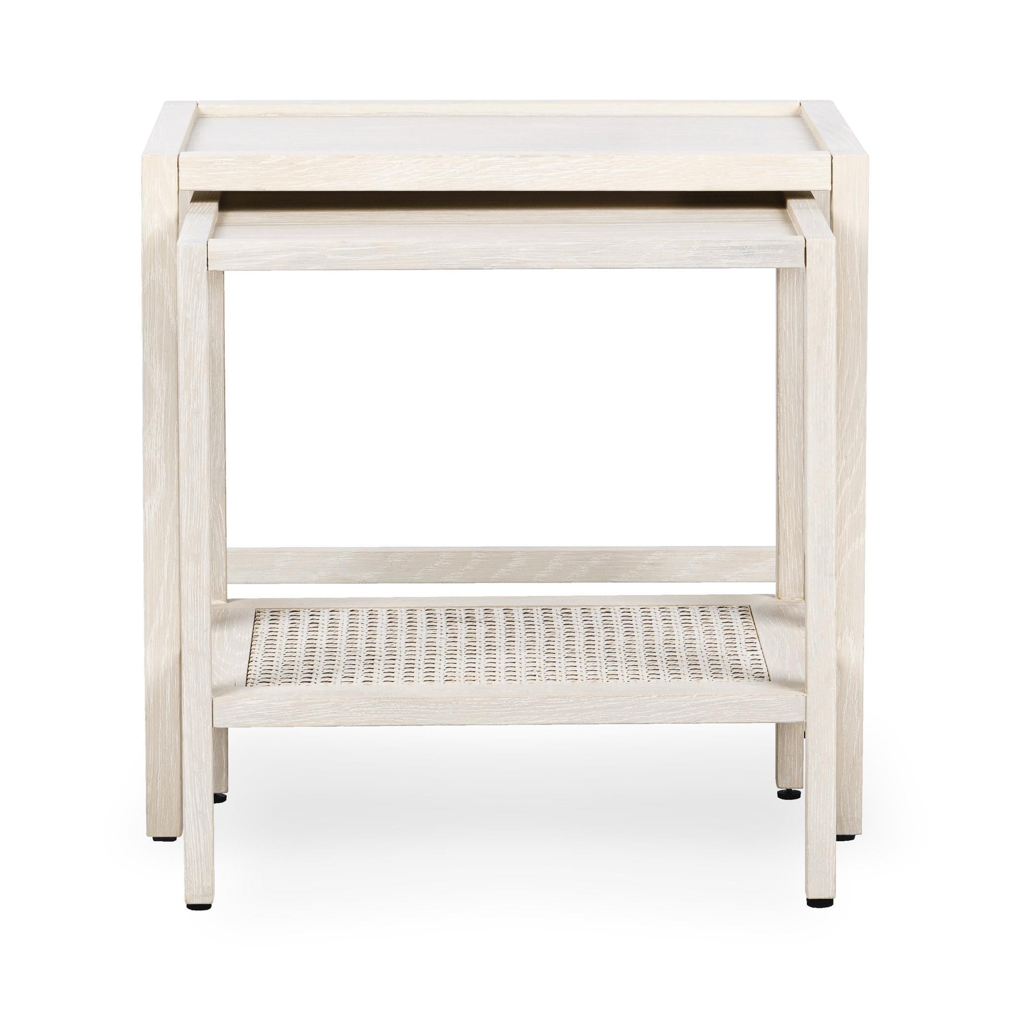 Devin Nesting Accent Tables - Milk White