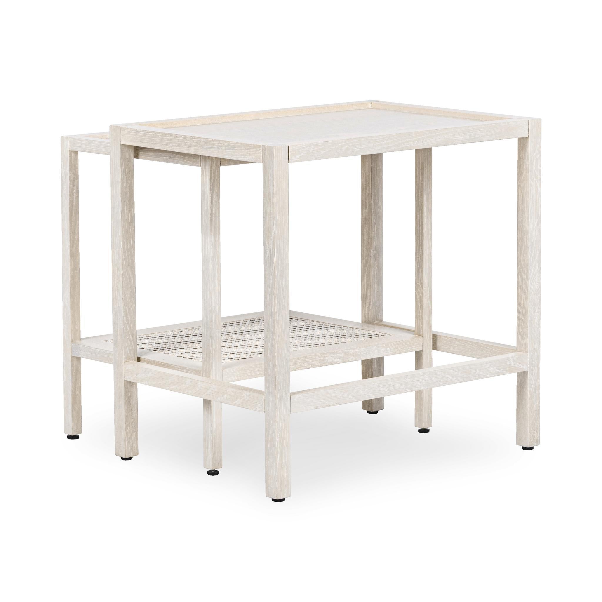 Devin Nesting Accent Tables - Milk White