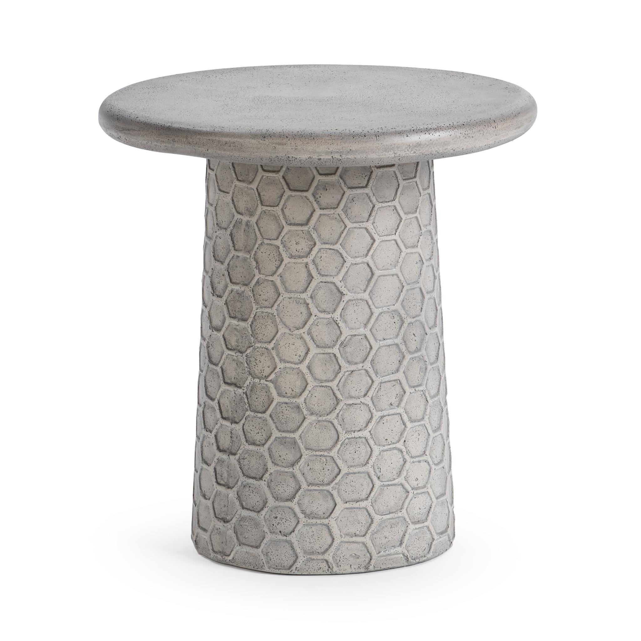 Delaine Outdoor Accent Table - Light Gray