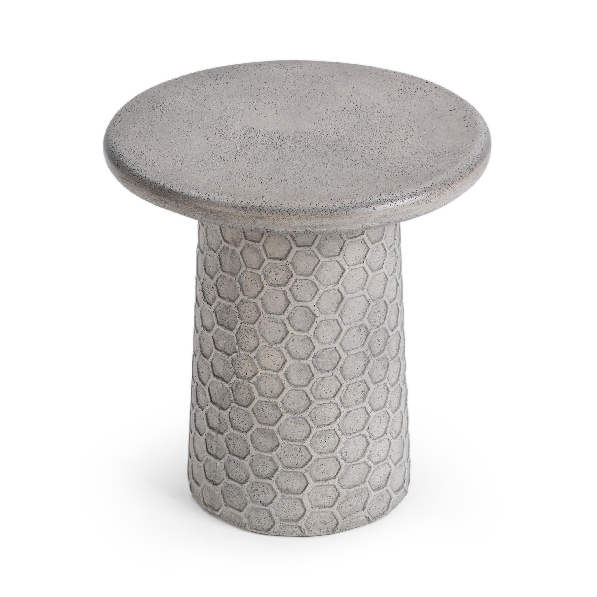 Delaine Outdoor Accent Table - Light Gray