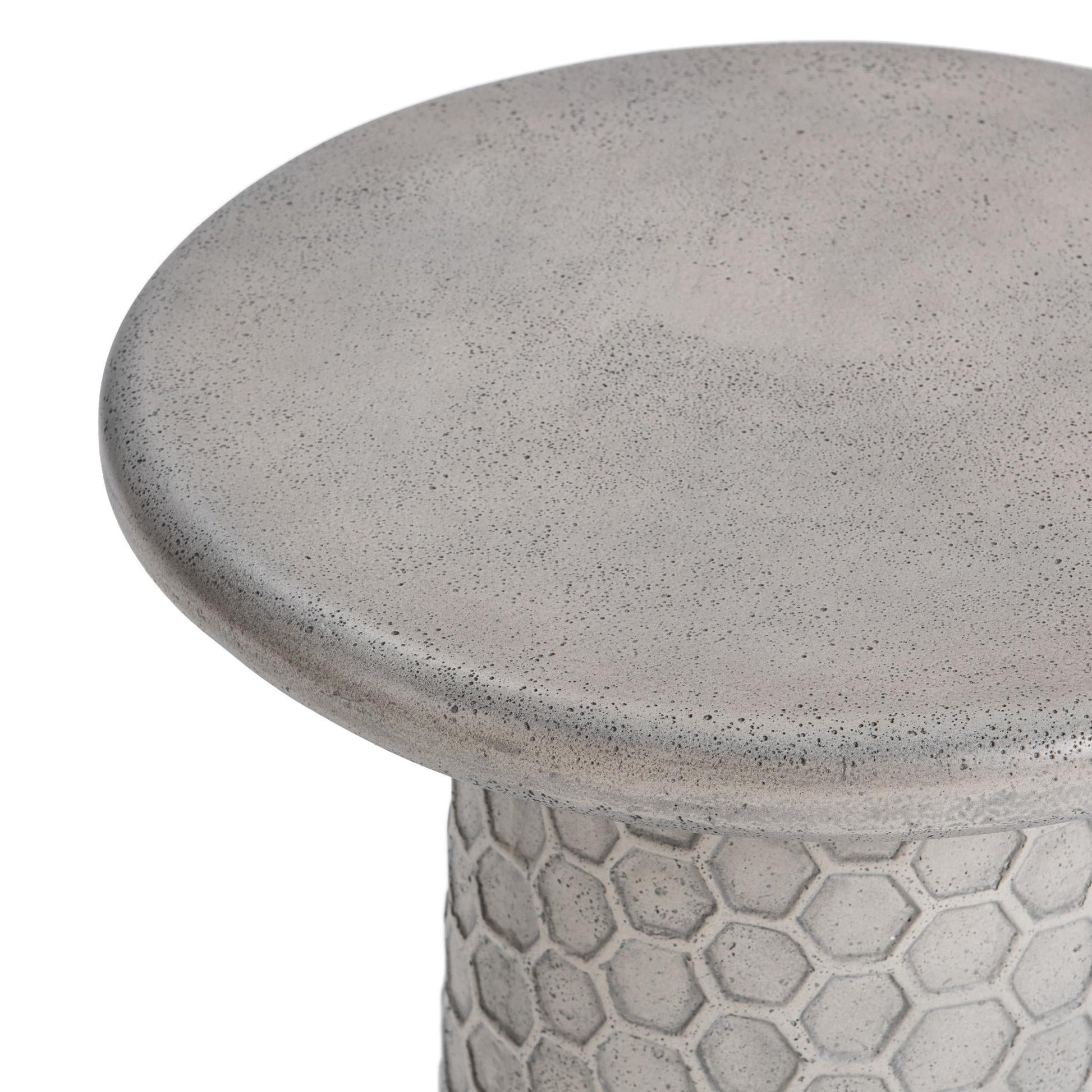 Delaine Outdoor Accent Table - Light Gray