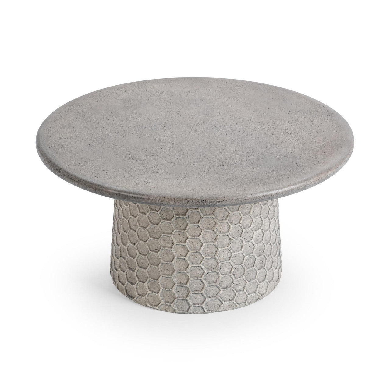 Delaine Light Gray Outdoor Round Coffee Table