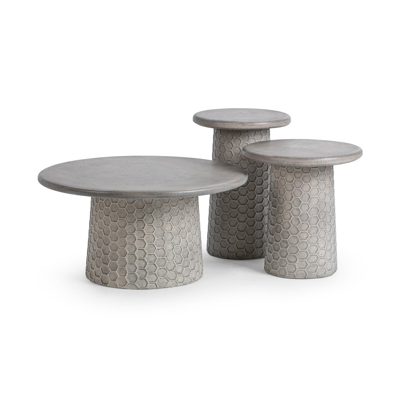 Delaine Light Gray Outdoor Round Coffee Table