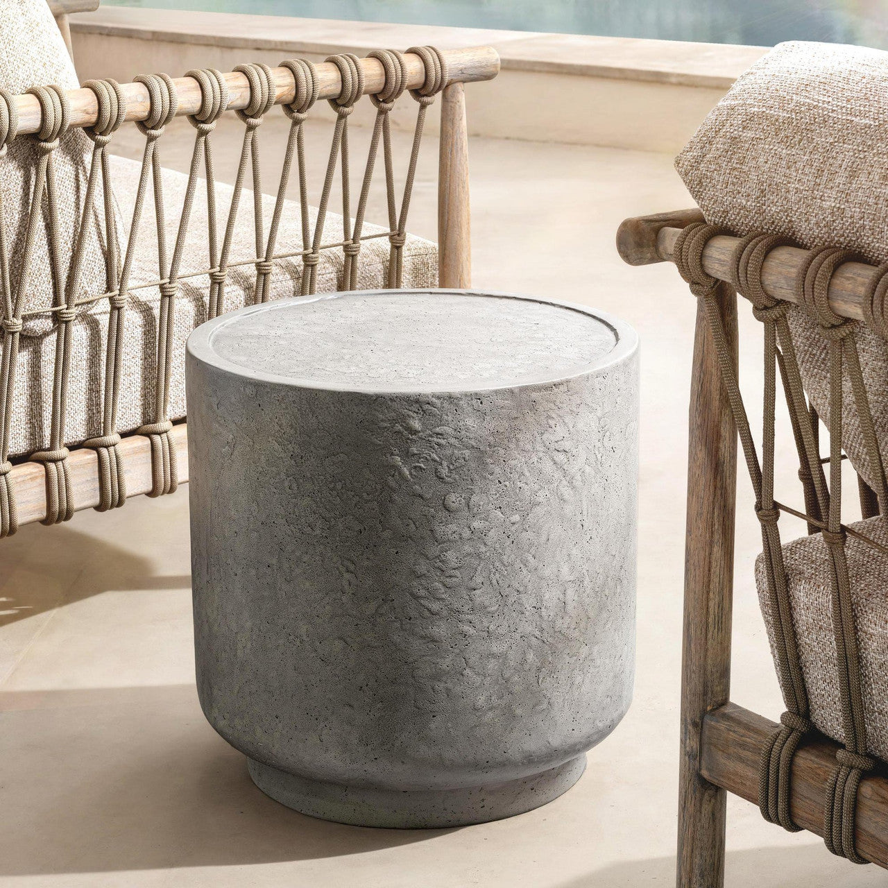 Sania Dark Grey Outdoor Round Accent Table