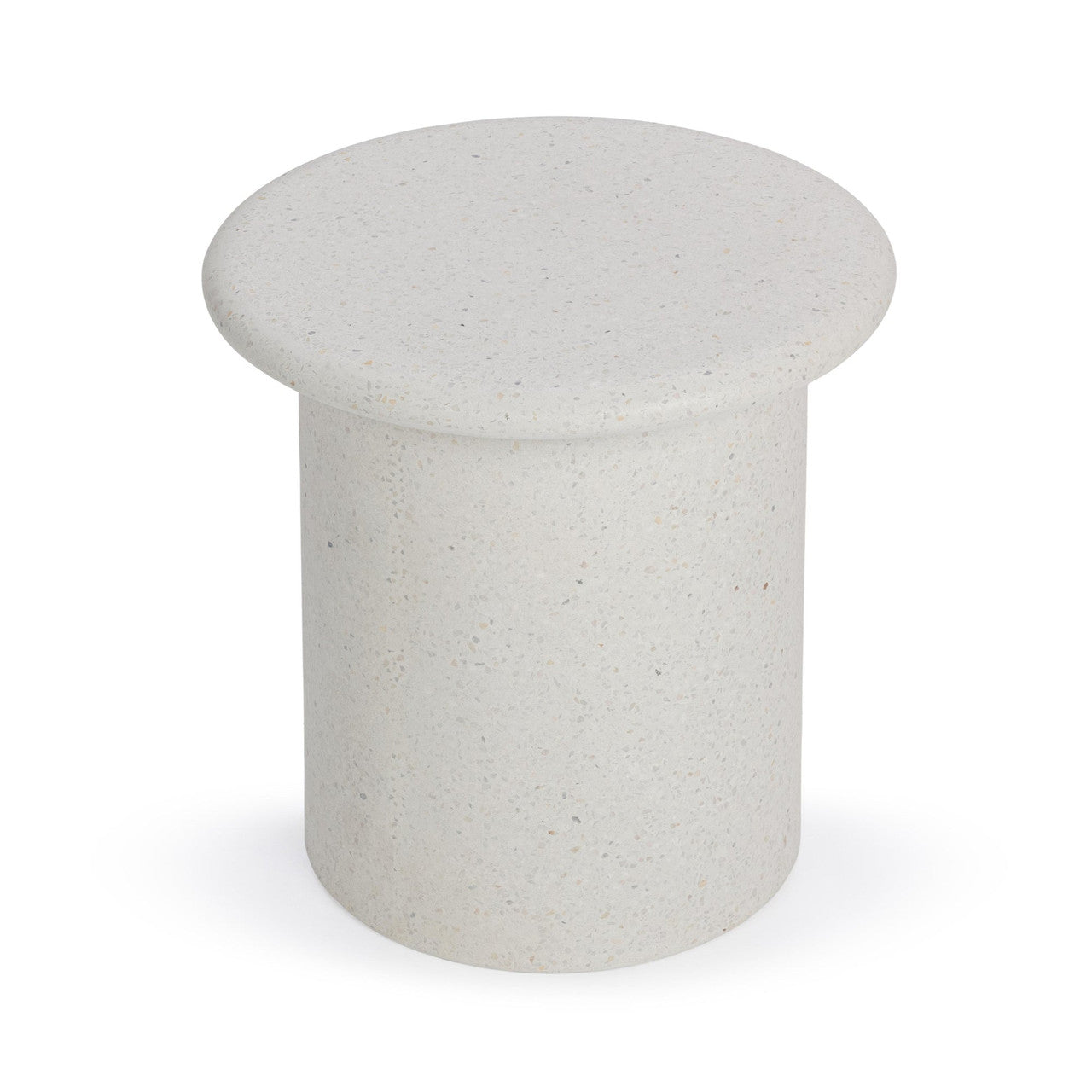 Nysa White Outdoor Round End Table