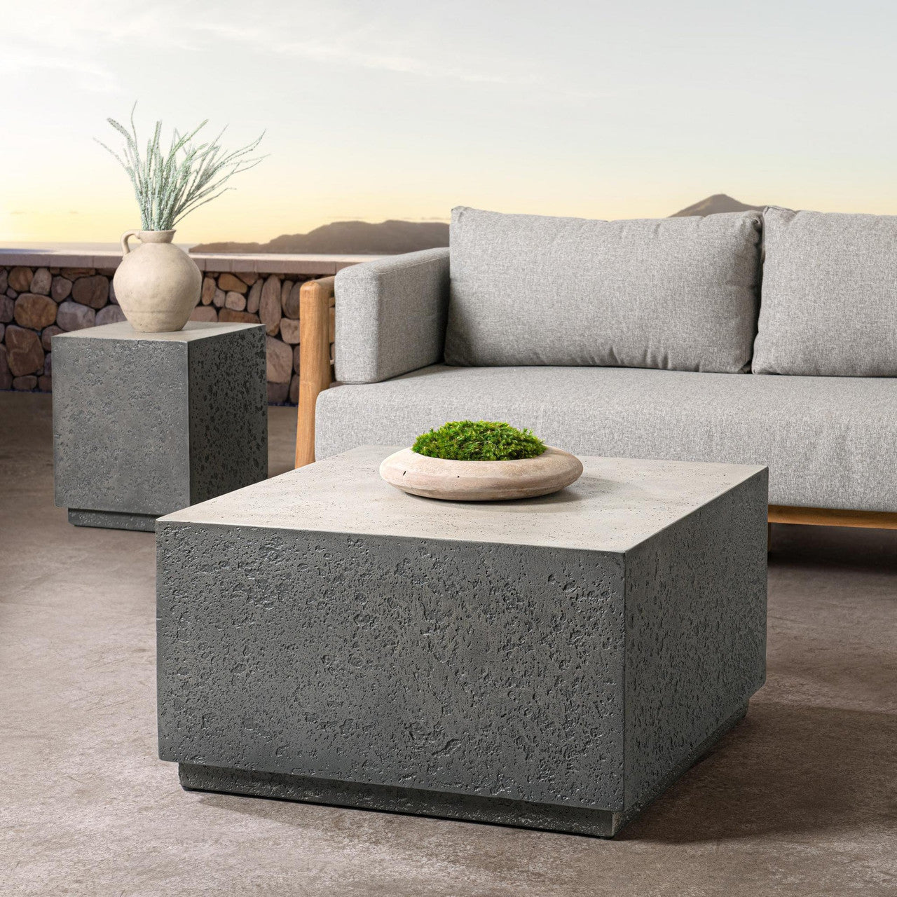 Marwin Dark Gray Outdoor Square Coffee Table