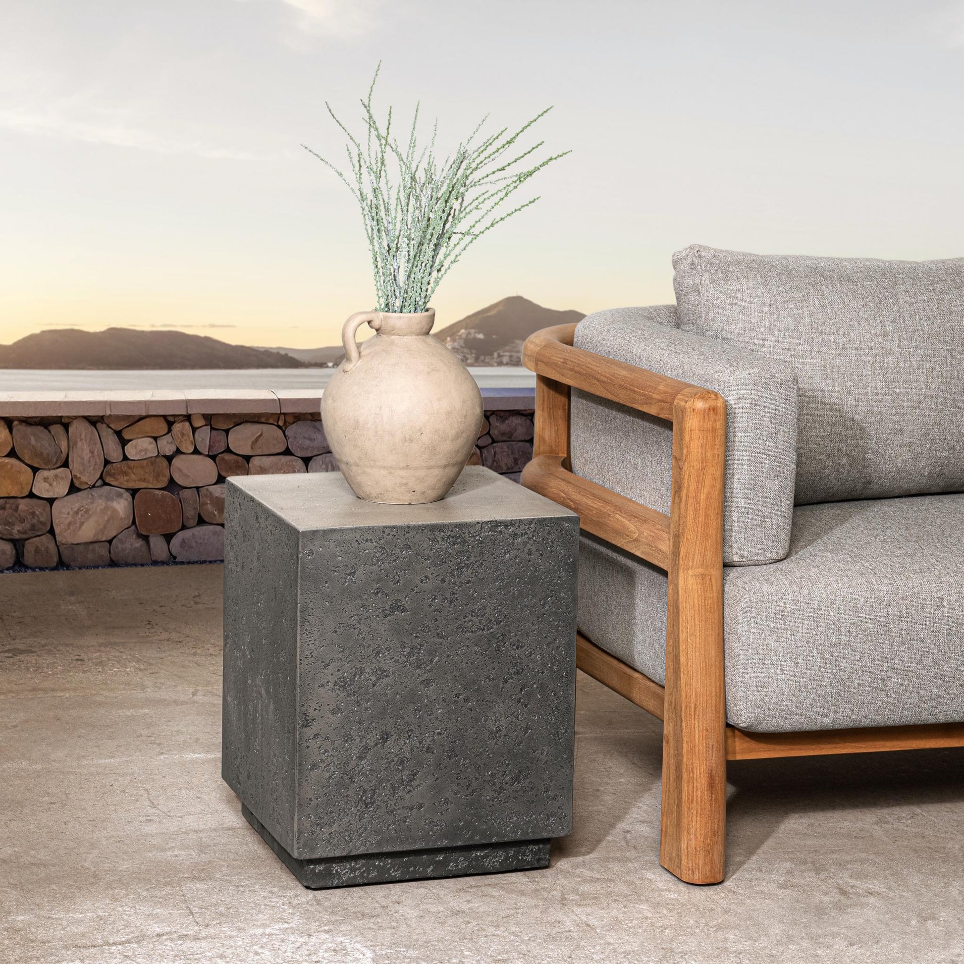 Marwin Outdoor End Table - Dark Gray