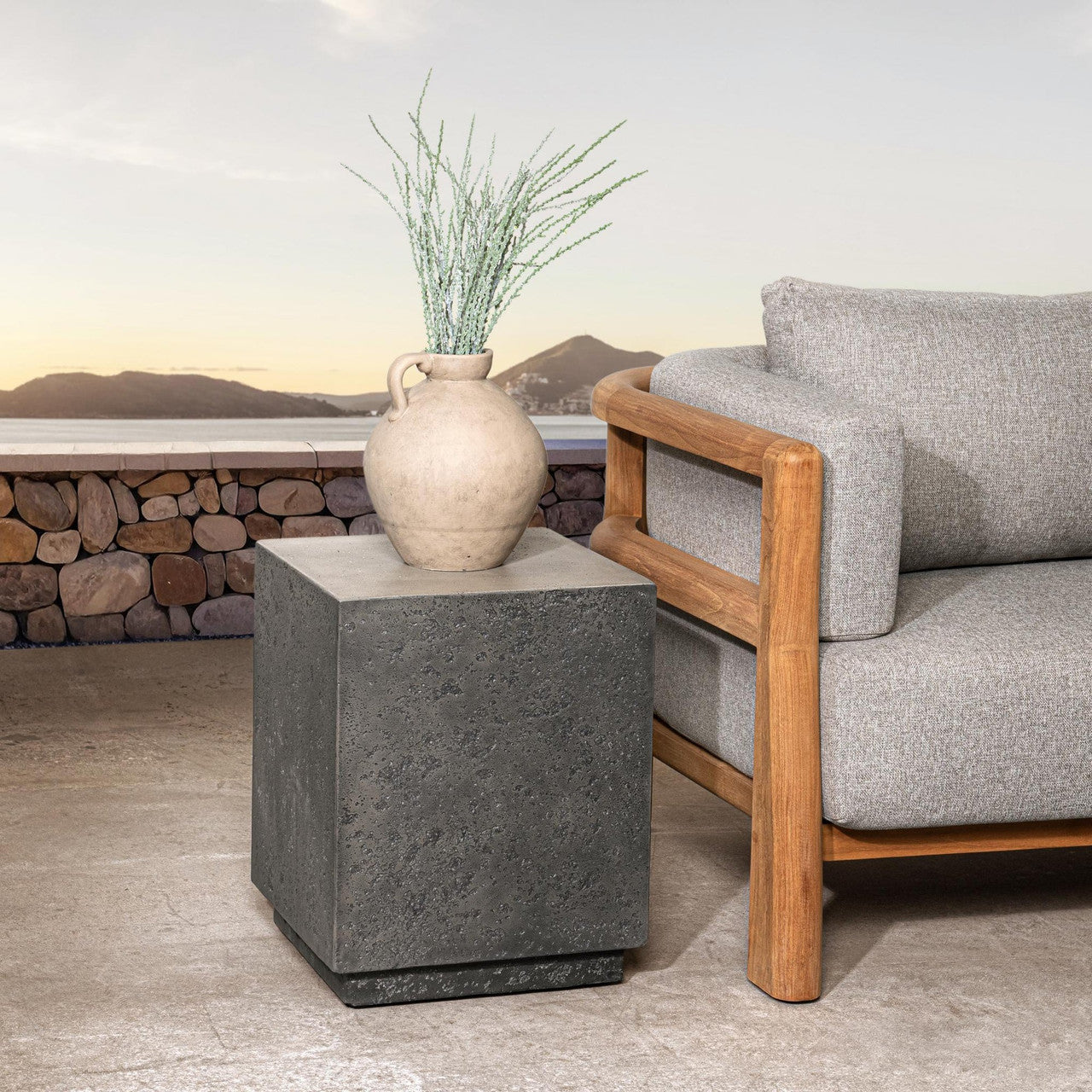 Marwin Dark Gray Outdoor Square End Table
