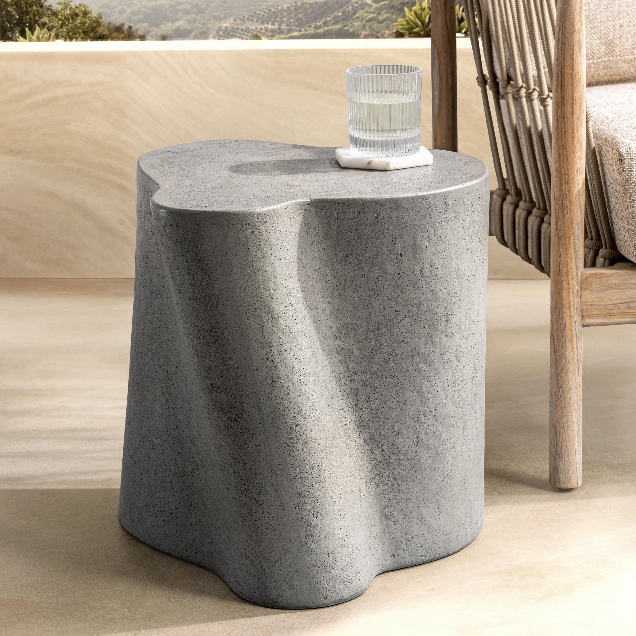 Everson Outdoor Accent Table - Athena Gray