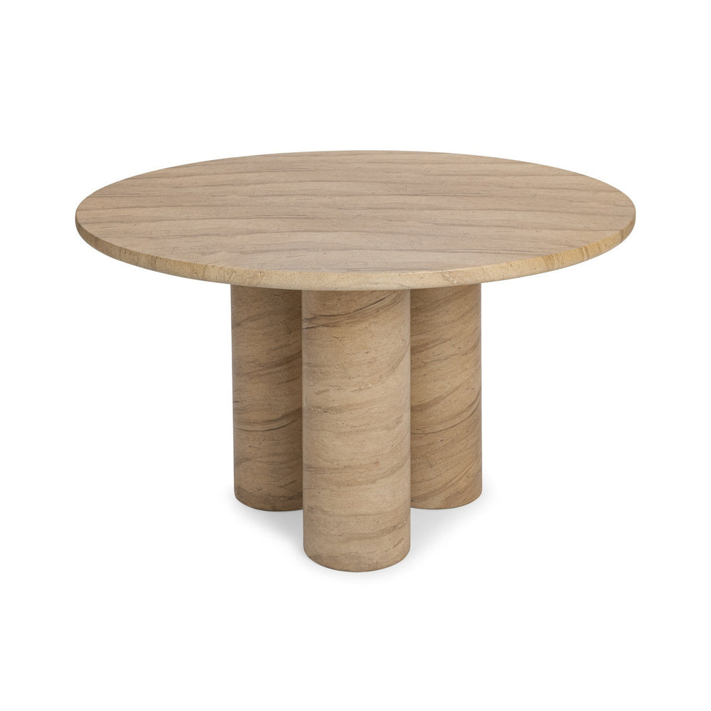 Niva Beige Outdoor Round Dining Table 47"