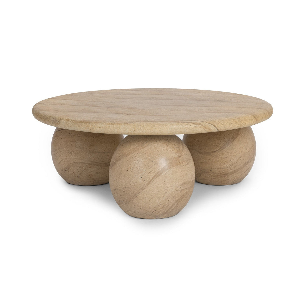 Elaria Beige Outdoor Round Coffee Table