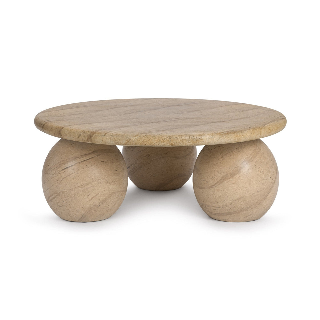 Elaria Beige Outdoor Round Coffee Table