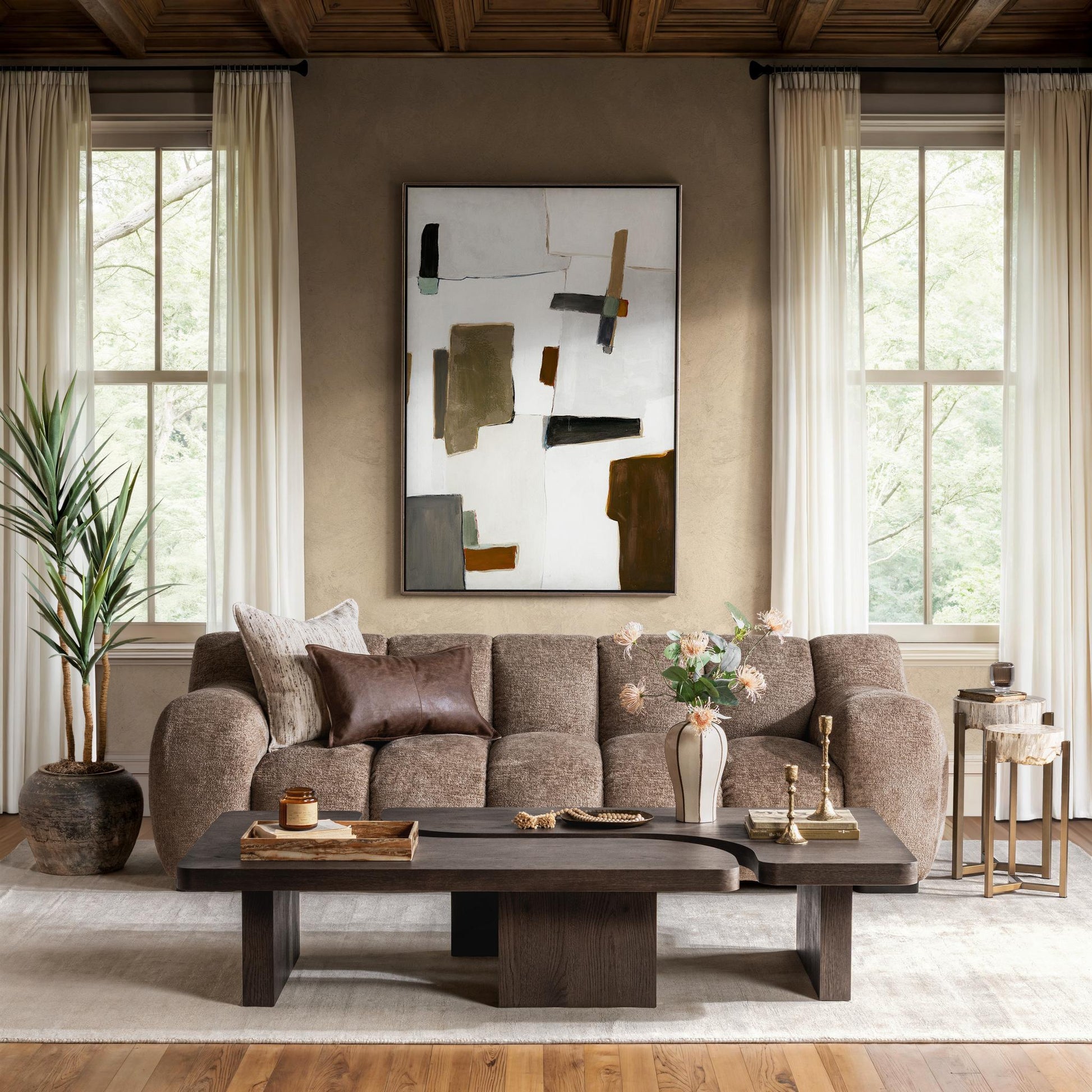 Melina 2 Piece 71" Coffee Table - Havana Brown