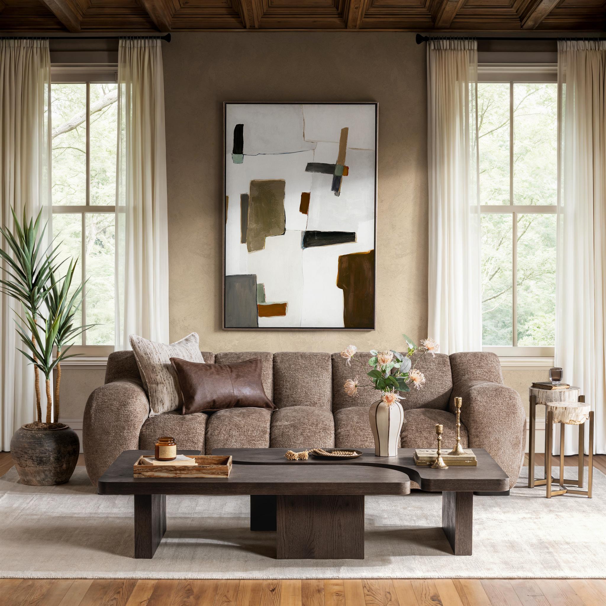 Melina 2 Piece 71" Coffee Table - Havana Brown