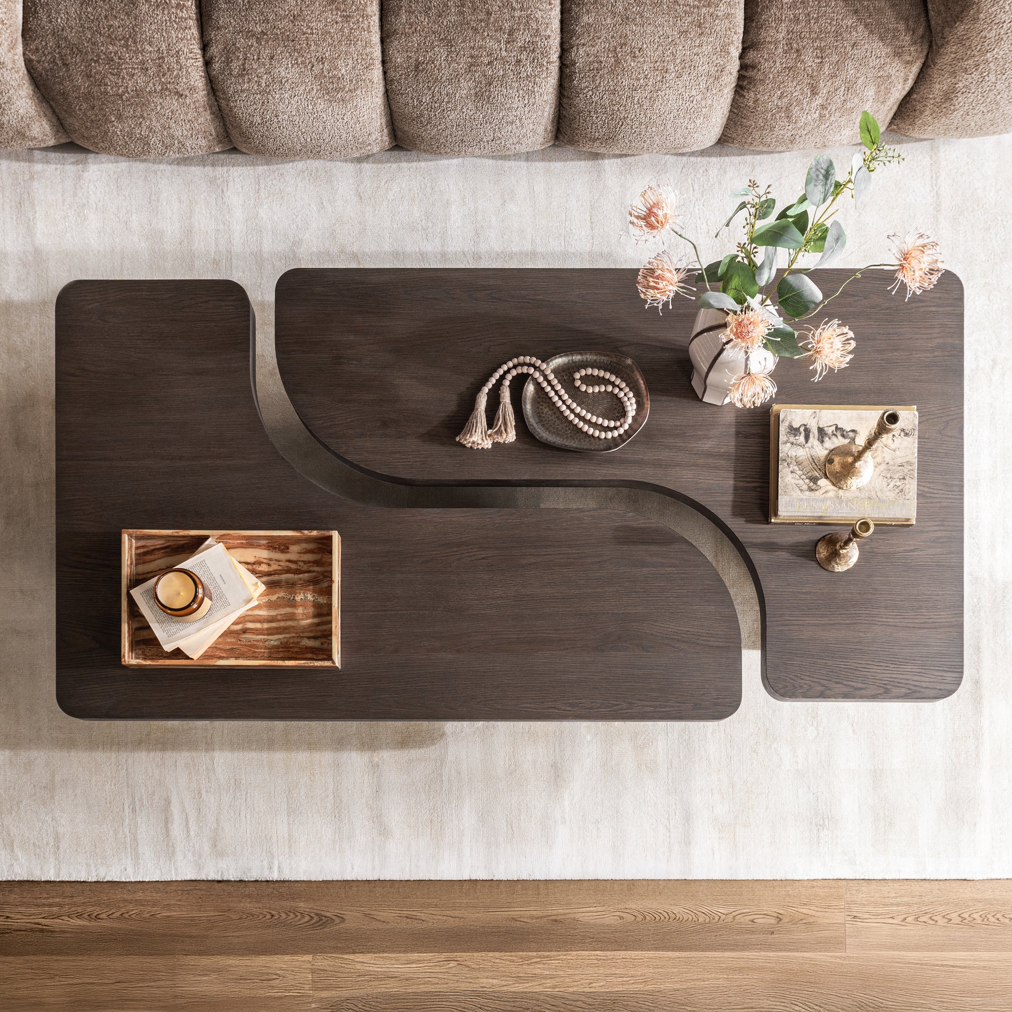 Melina 2 Piece 71" Coffee Table - Havana Brown