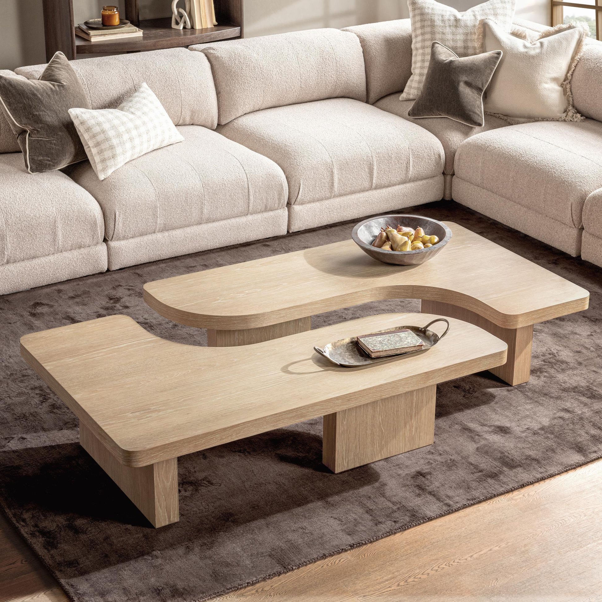 Melina 2 Piece 71" Coffee Table - Coastal Drift