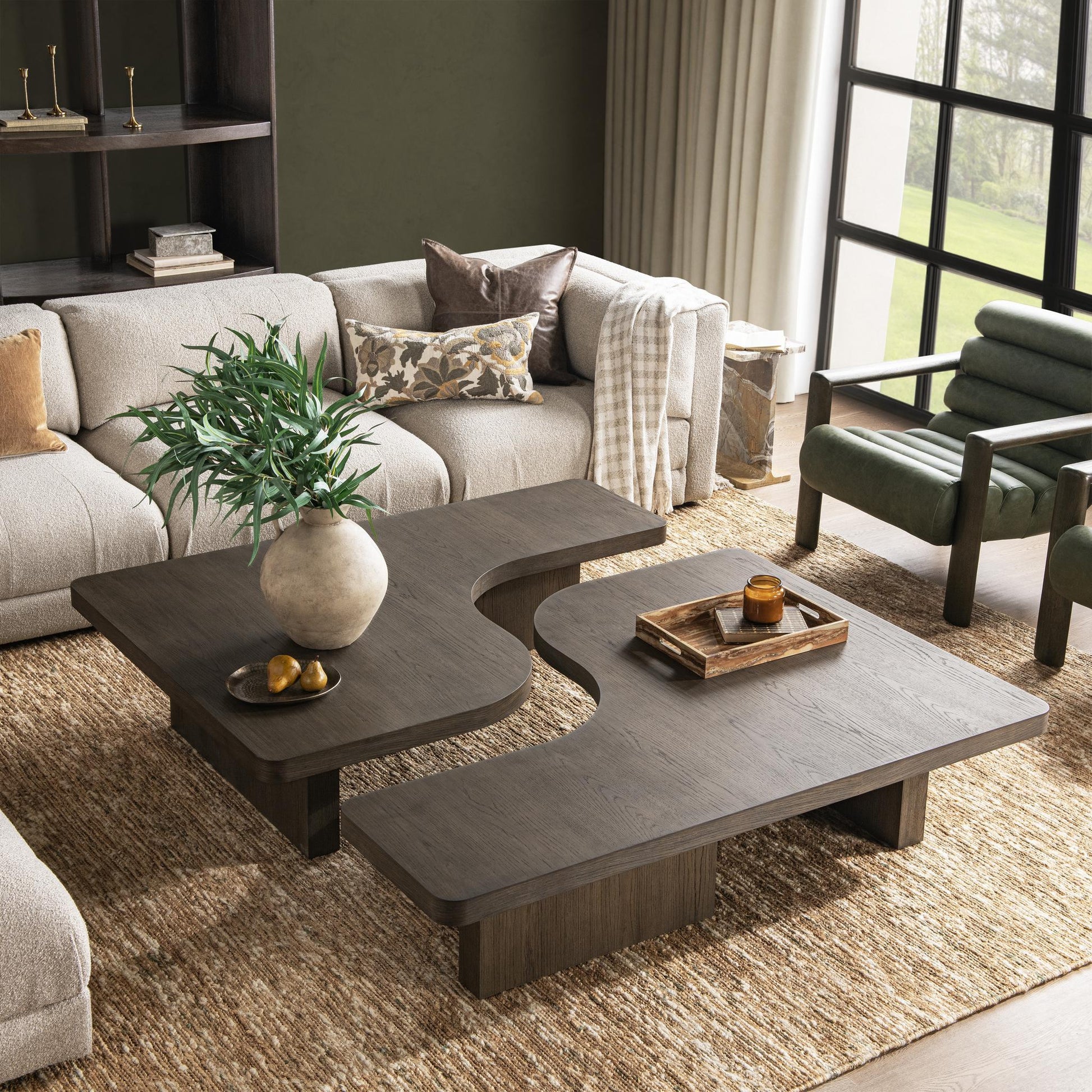 Melina 2 Piece 63" Coffee Table - Havana Brown