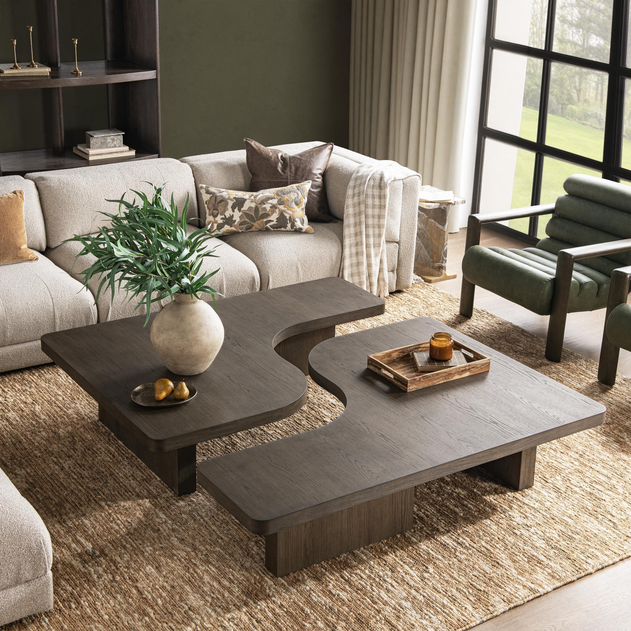 Melina 2 Piece 63" Coffee Table - Havana Brown