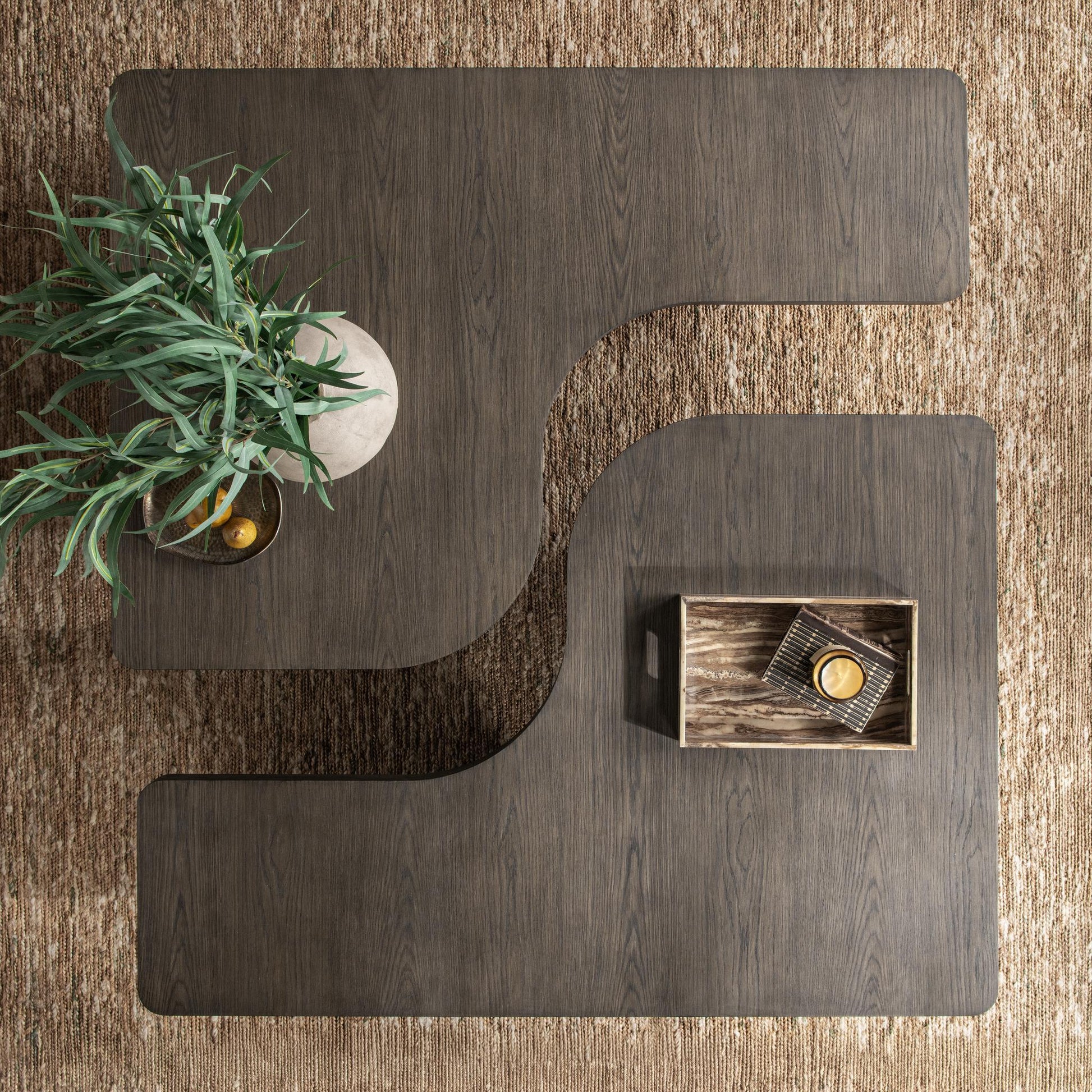 Melina 2 Piece 63" Coffee Table - Havana Brown