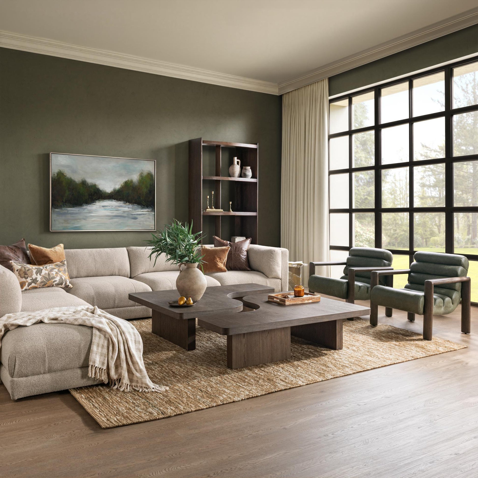 Melina 2 Piece 63" Coffee Table - Havana Brown