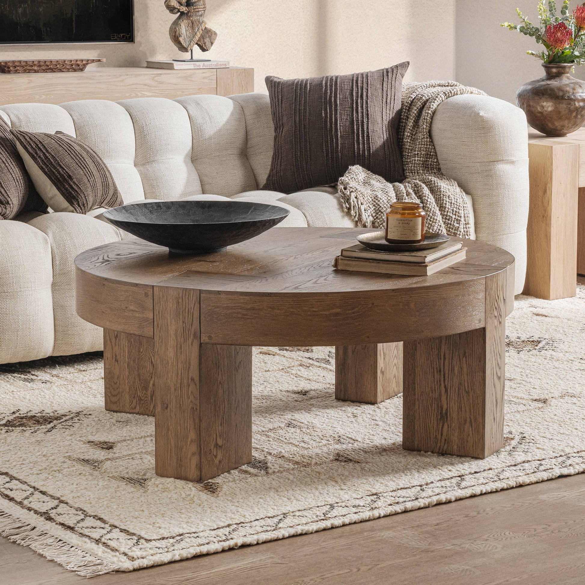 Bristol Round Coffee Table - Cafe Brown