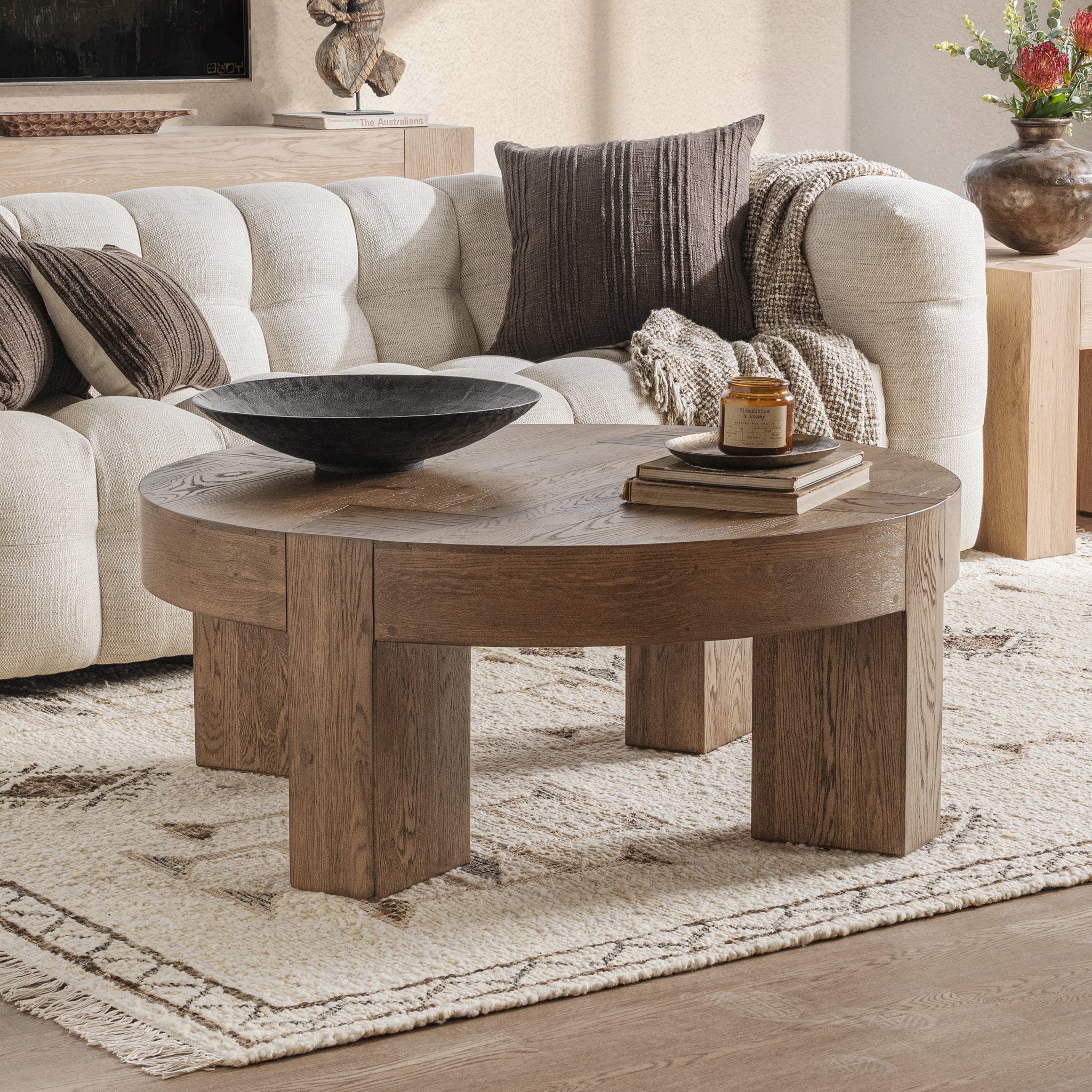 Bristol Round Coffee Table - Cafe Brown
