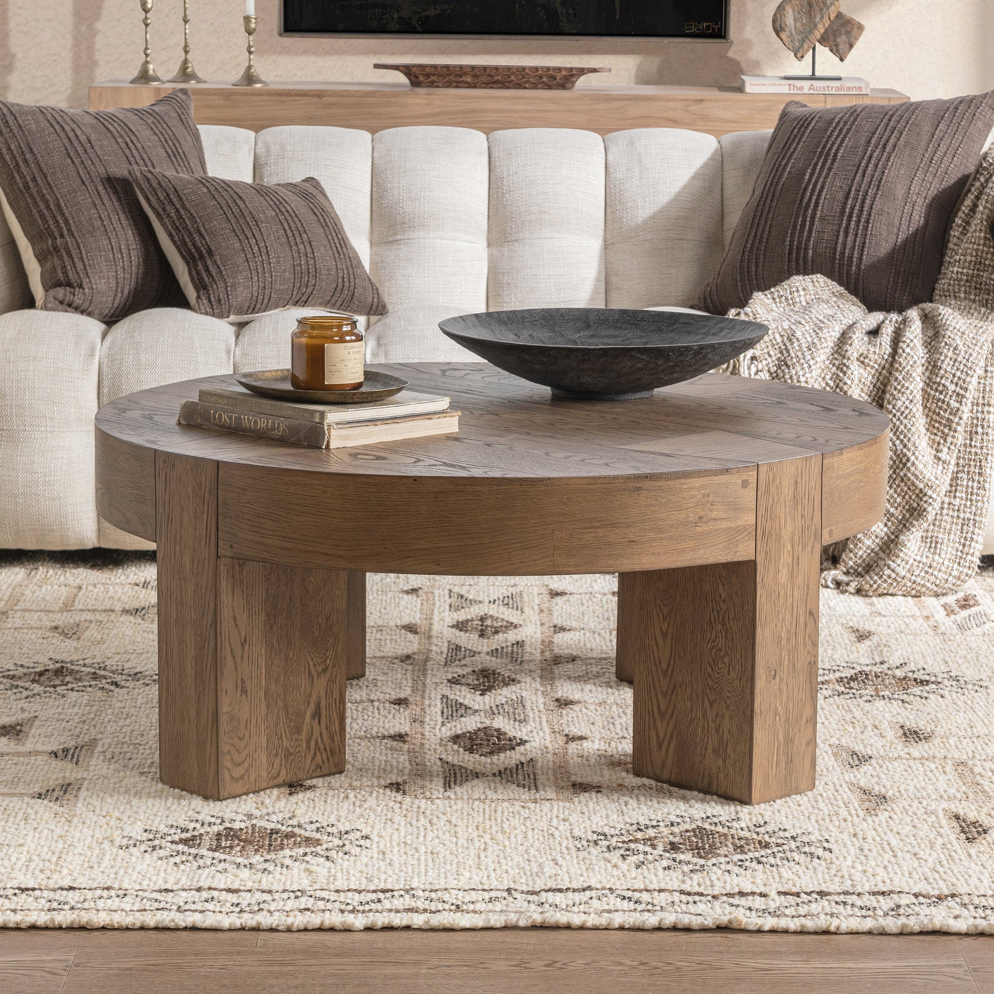Bristol Round Coffee Table - Cafe Brown