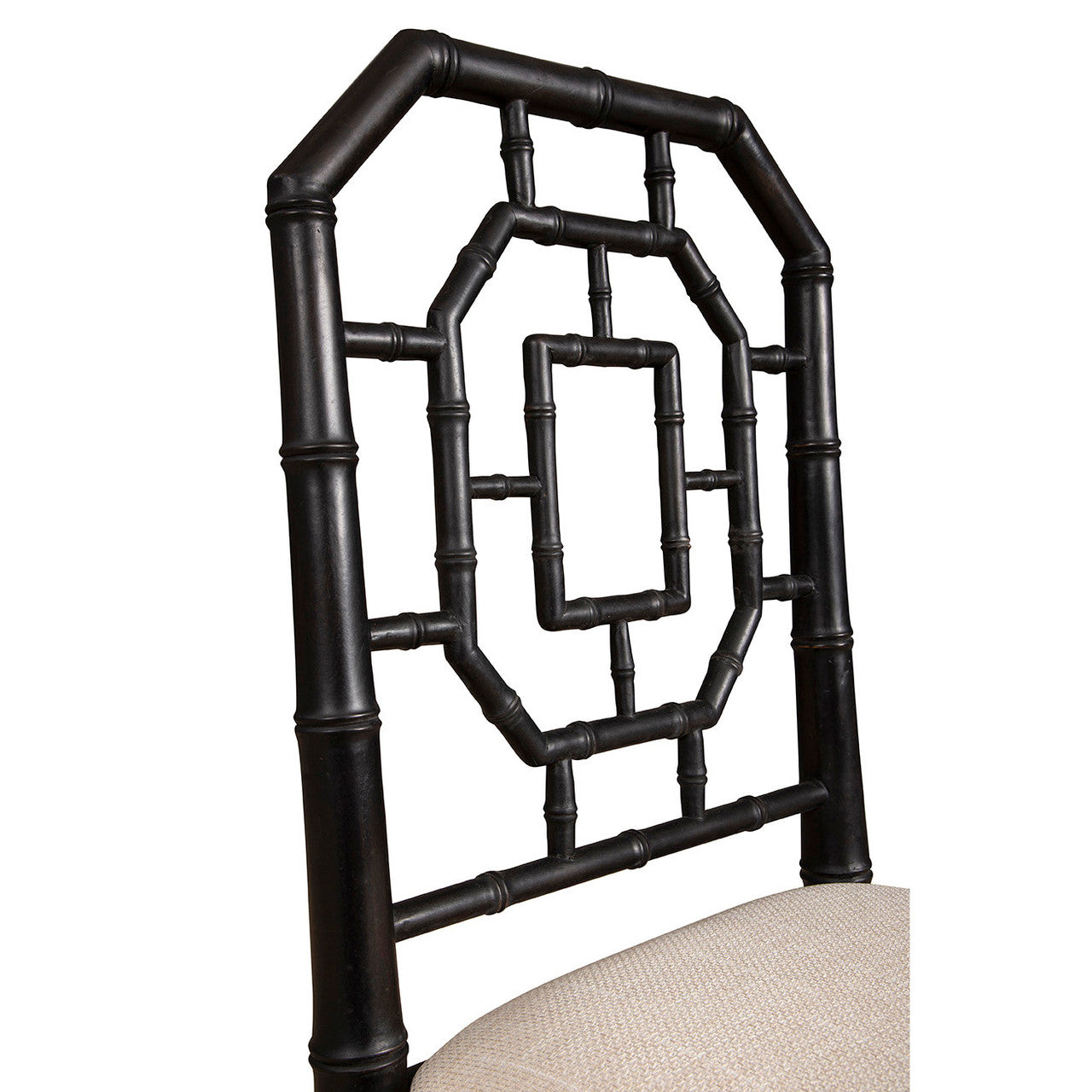 Chippendale Geometric Back Black Side Chair
