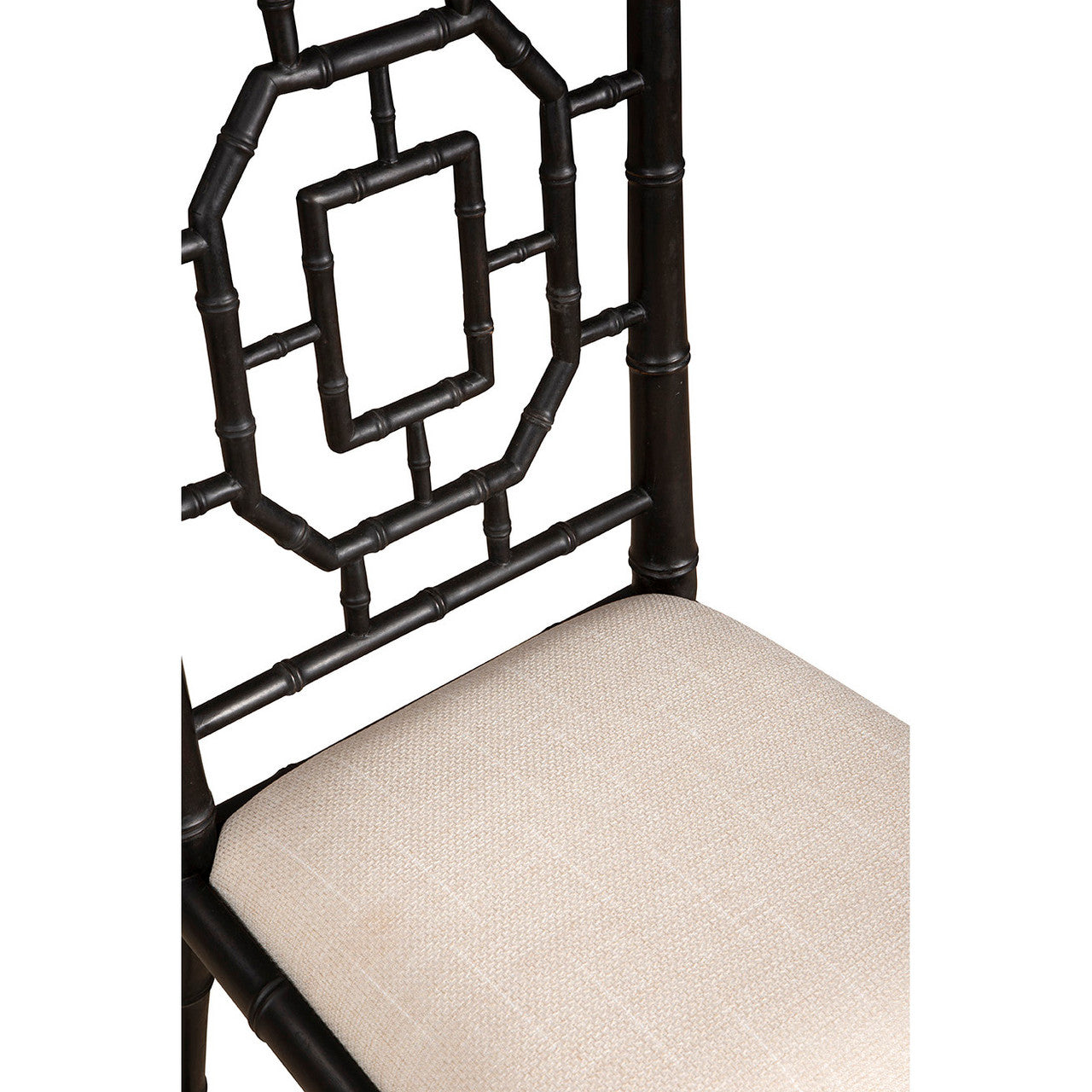 Chippendale Geometric Back Black Side Chair