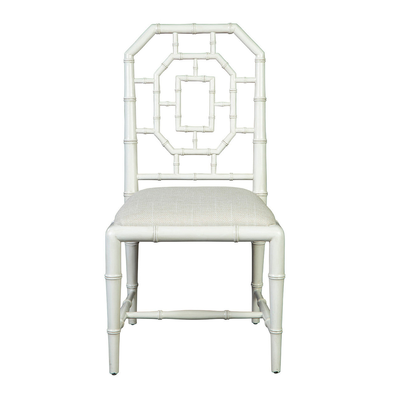 Harbin Chippendale Geometric Back Cream Side Chair
