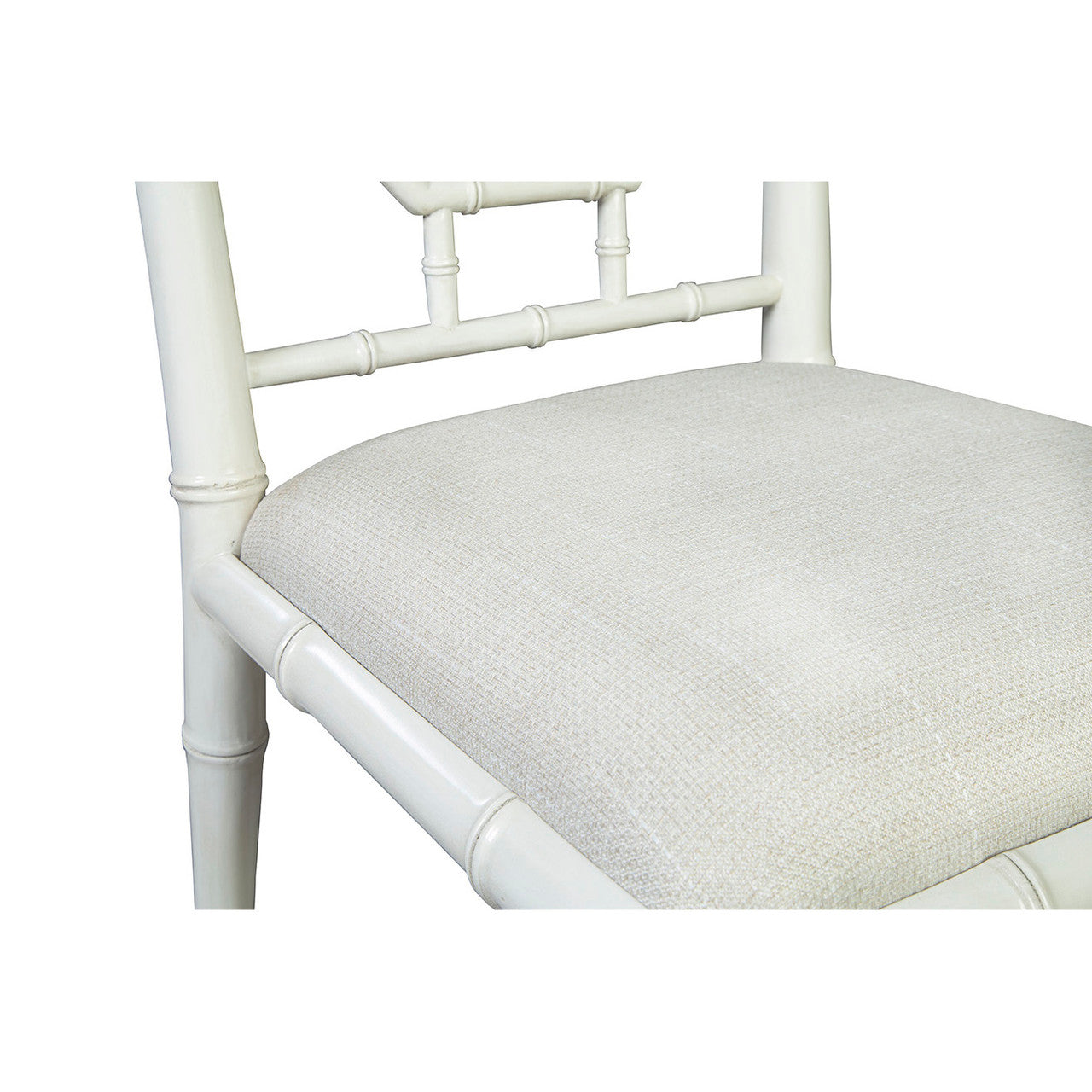 Chippendale Geometric Back Cream Side Chair