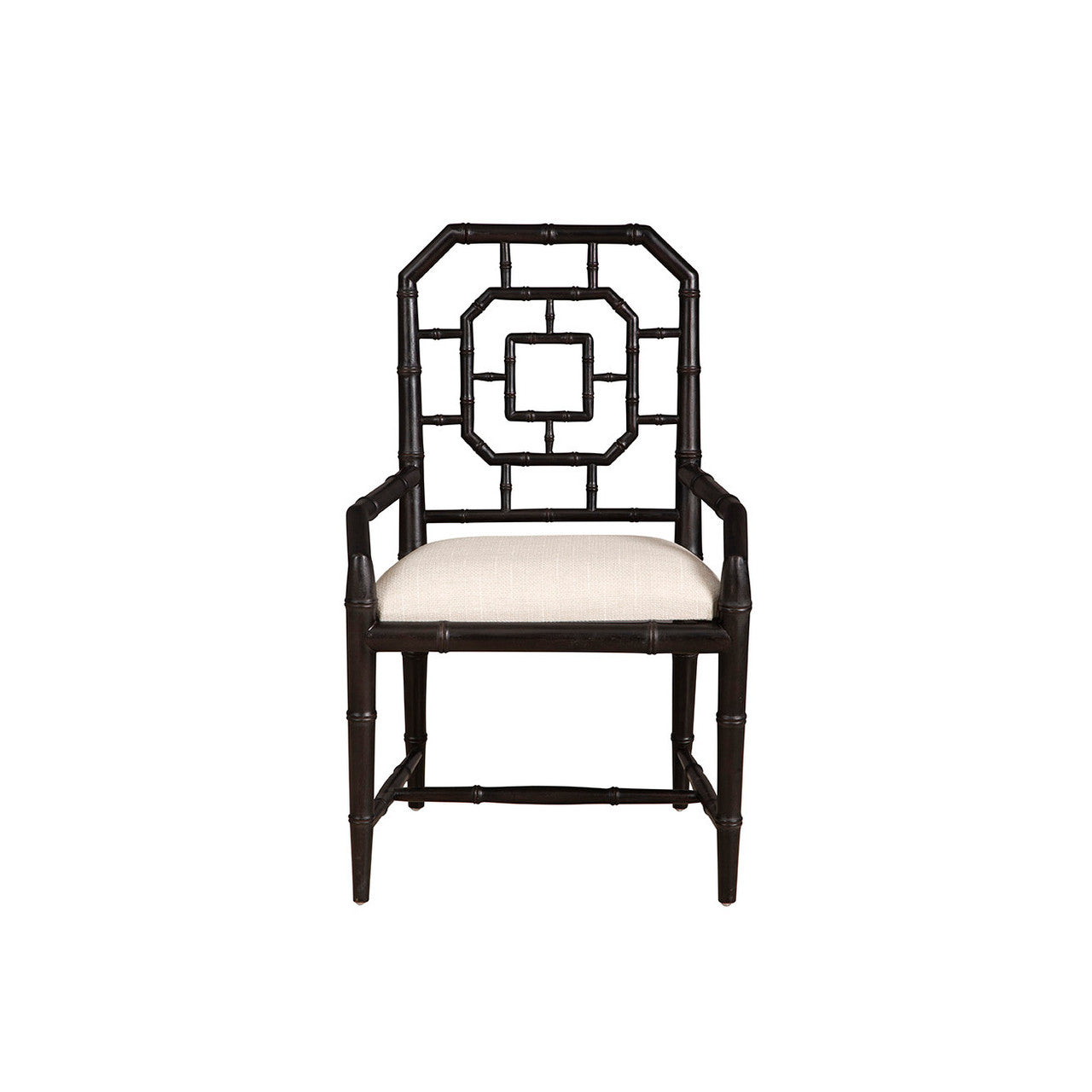 Harbin Chippendale Geometric Back Black Arm Chair